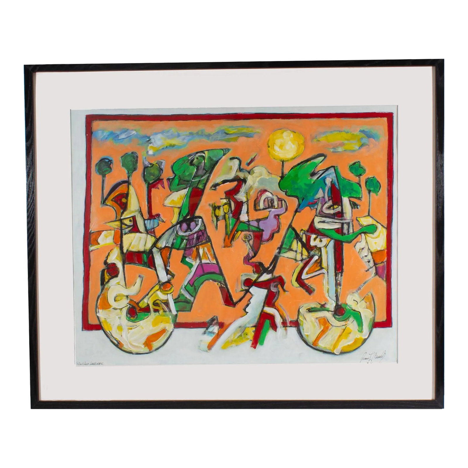 2011 "Rolling Landscape" Abstract Mixed Media Painting by James L. Bruch: A 2011 abstract mixed media painting titled, Rolling Landscape, by the American artist James L. Bruch (1942-2023). Titled, signed, and dated along the bottom edge, this abstract work features a light