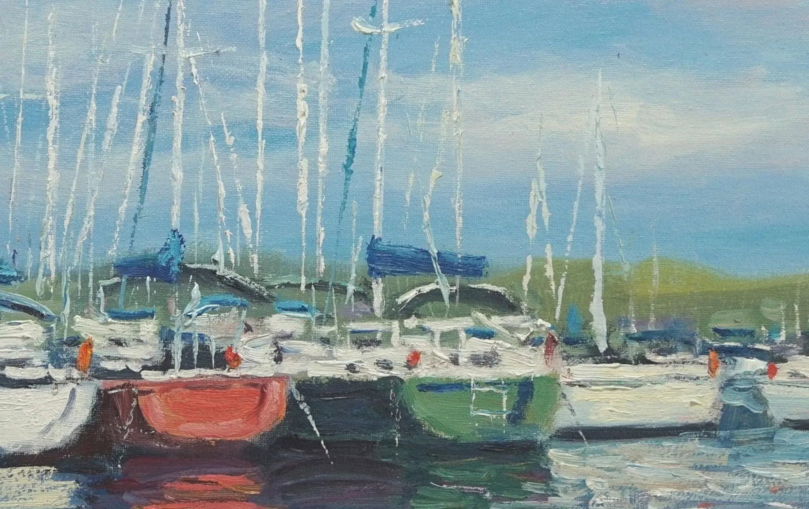 Sean Wu, Original Oil Painting of Sail Harbor - 3
