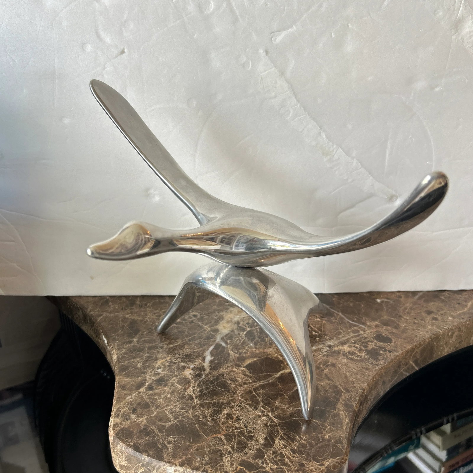 Silver Metal Hoselton Bird Sculpture Signed and Numbered 147a - 2