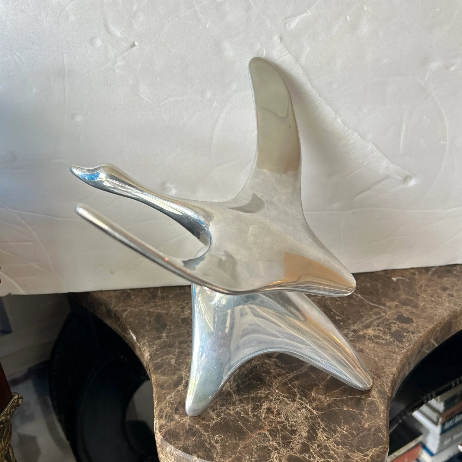 Silver Metal Hoselton Bird Sculpture Signed and Numbered 147a - 6