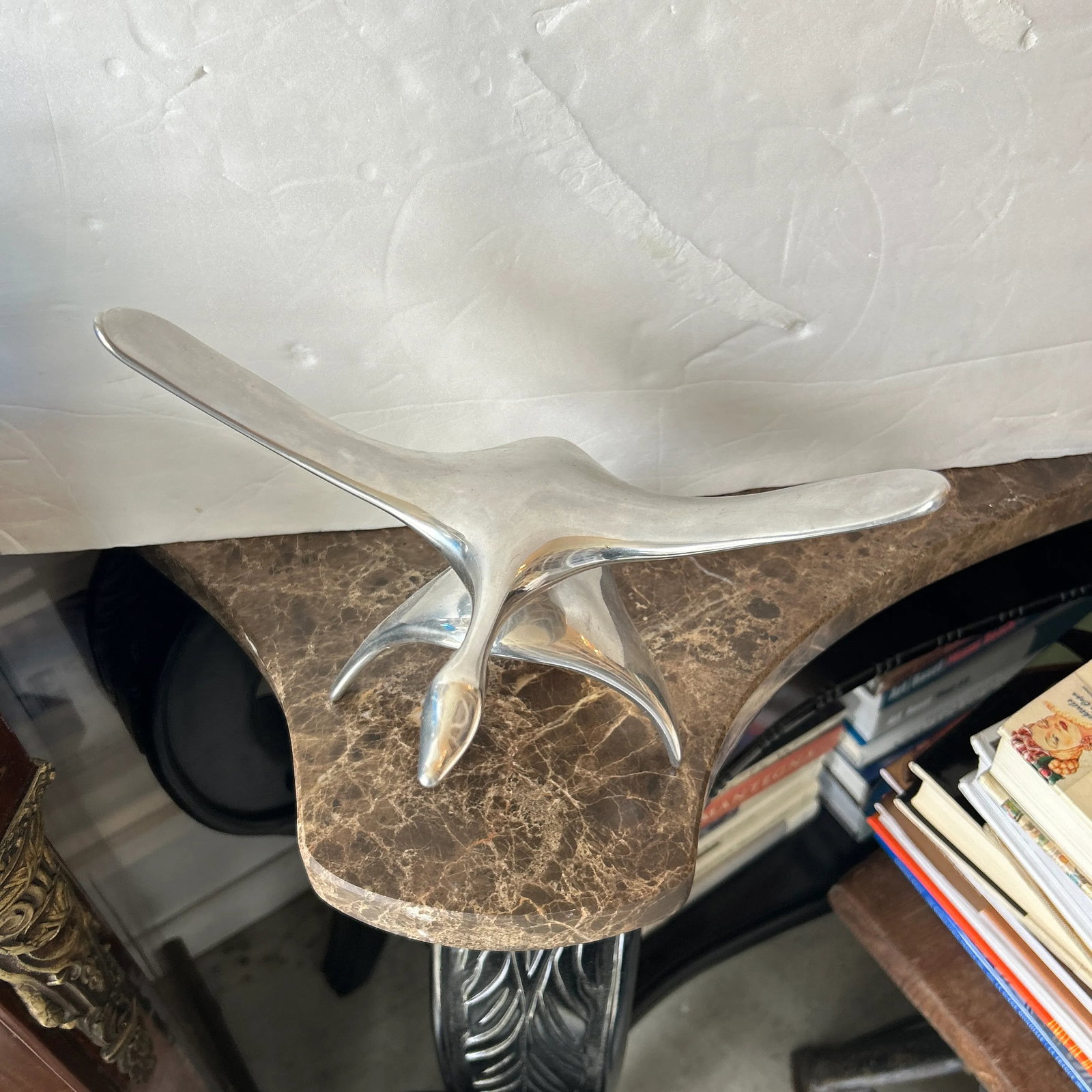 Silver Metal Hoselton Bird Sculpture Signed and Numbered 147a - 7