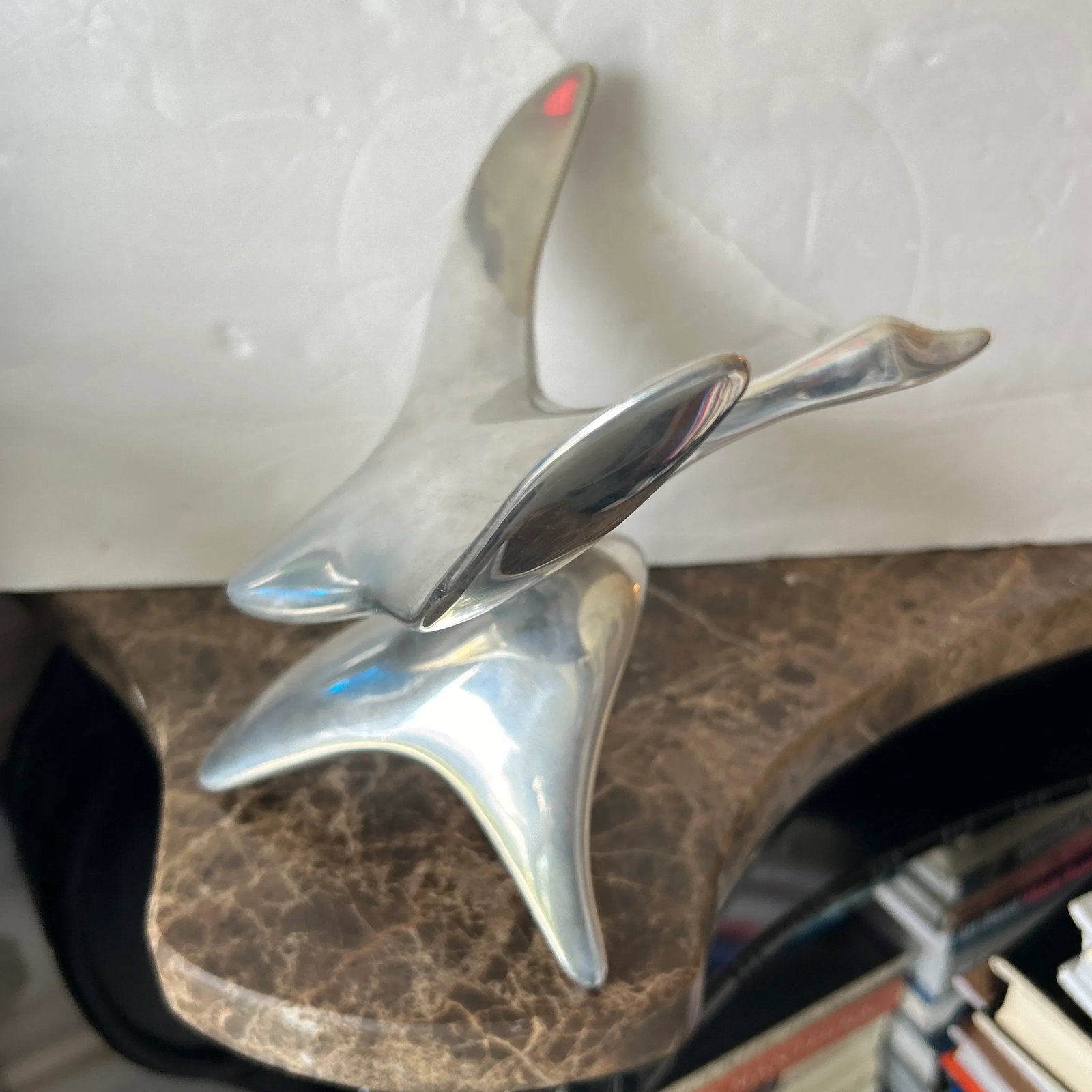 Silver Metal Hoselton Bird Sculpture Signed and Numbered 147a - 9