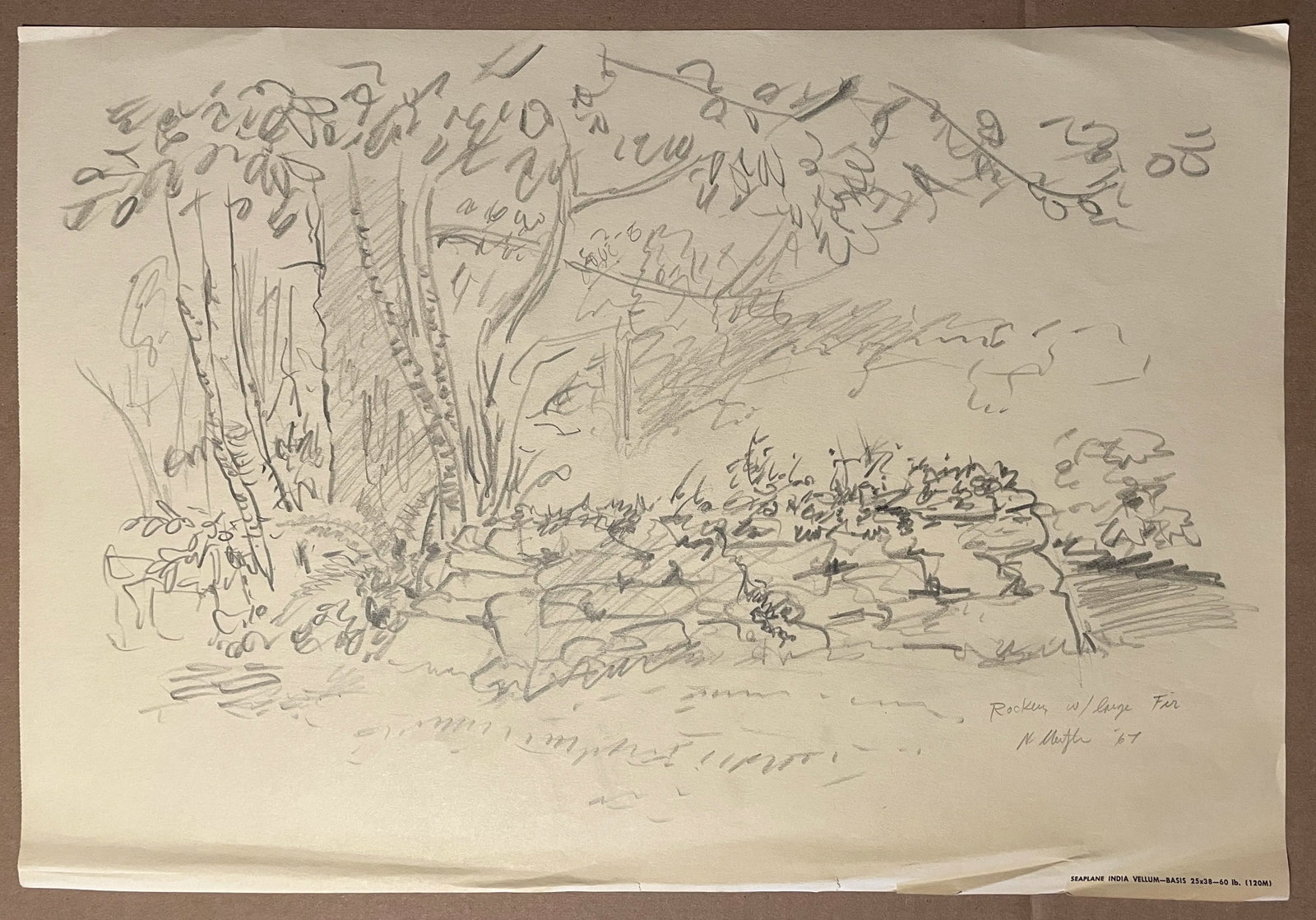 1967 Neil Meitzler Northwest Landscape Drawing - 3