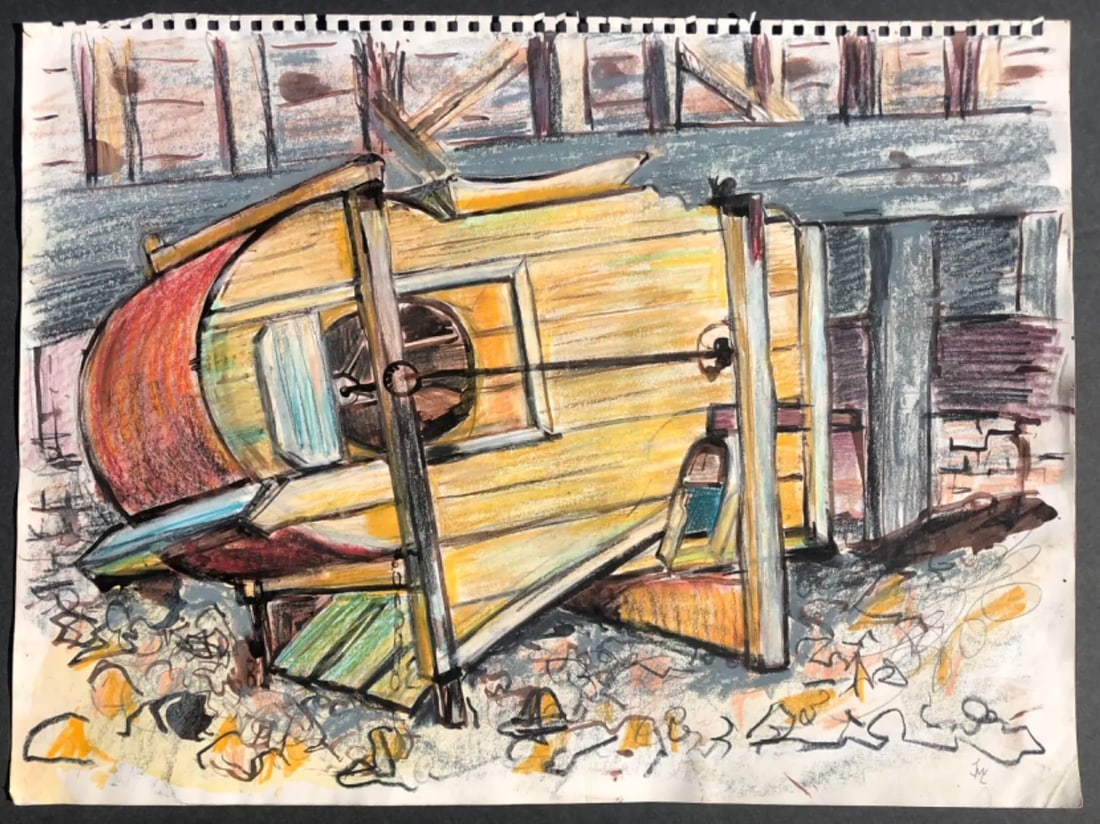 1990s Josie Capstick Industrial Oil Pastel - 2