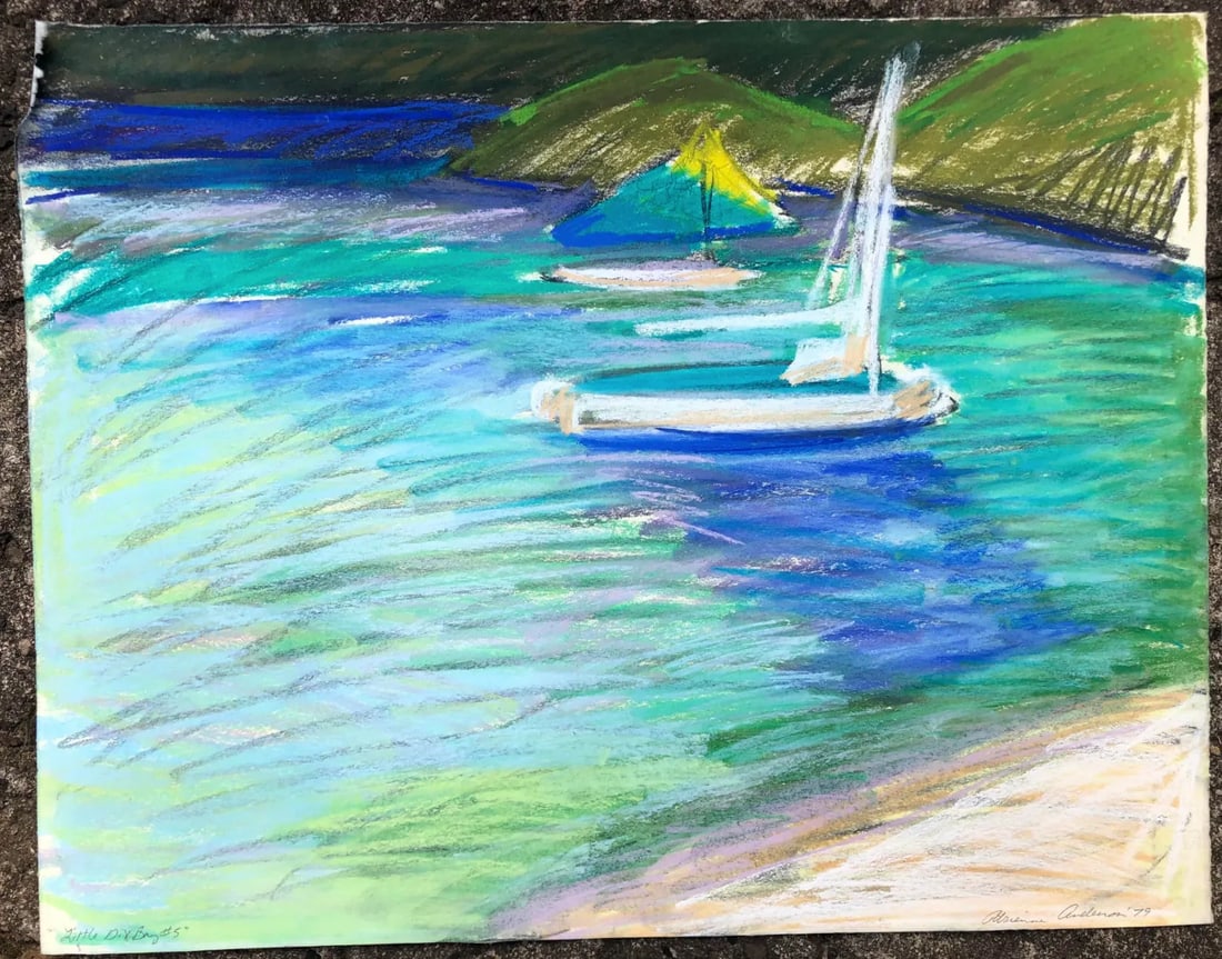 1979 Adrienne Anderson Little Dix Bay Pastel - 2