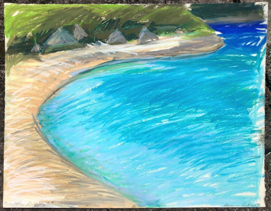 1979 Adrienne Anderson Caribbean Beach Pastel - 2