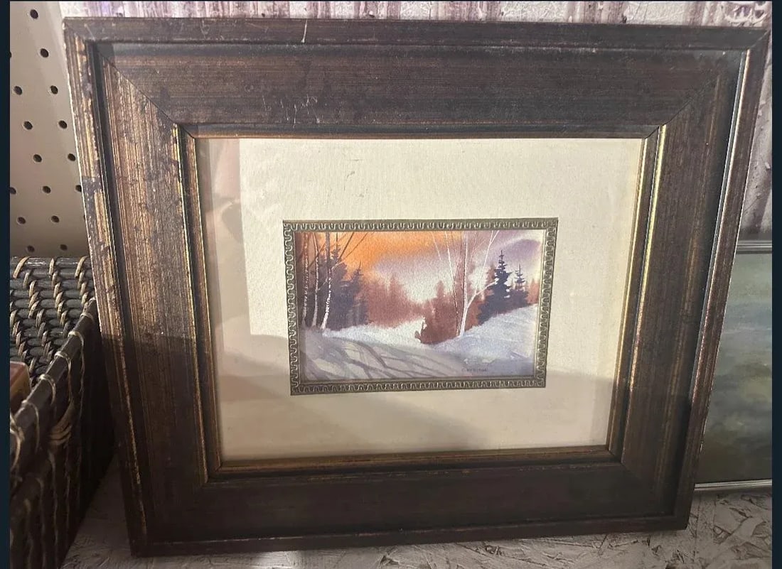 Late 20th Century First Snow Watercolor Painting by C. Evridge - 6