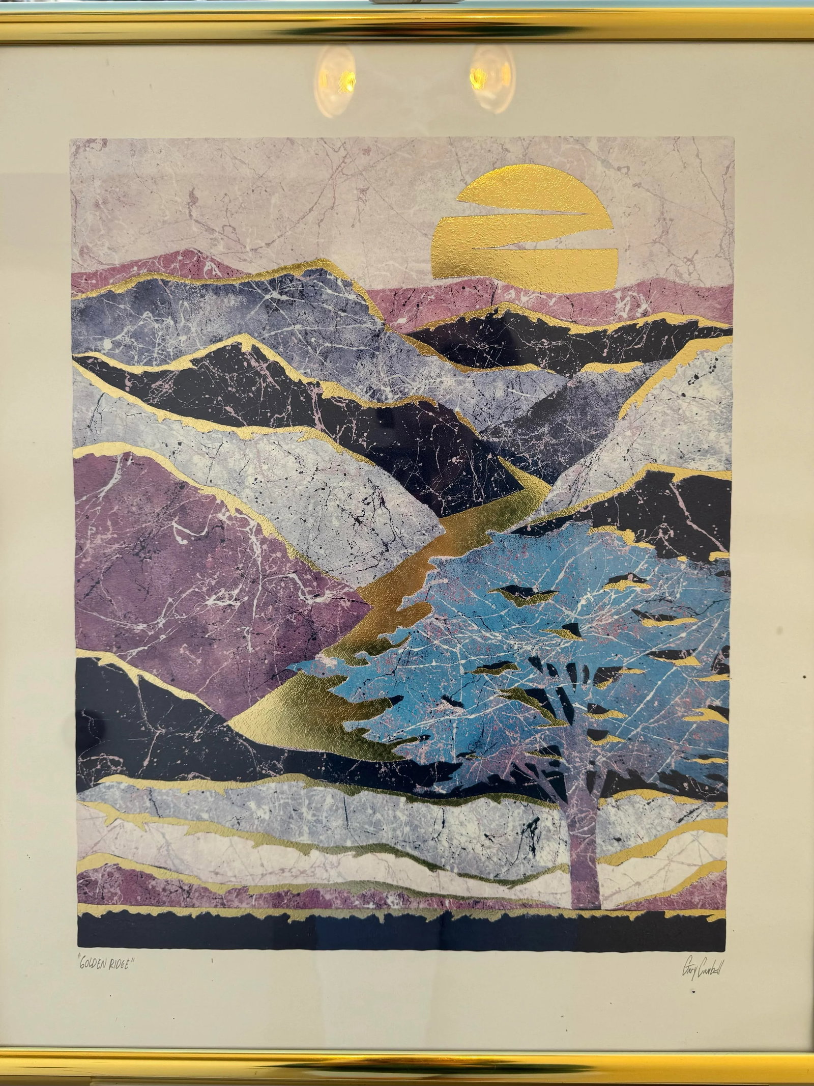 Purple Valley Mid-Century Figurative Landscape - 2