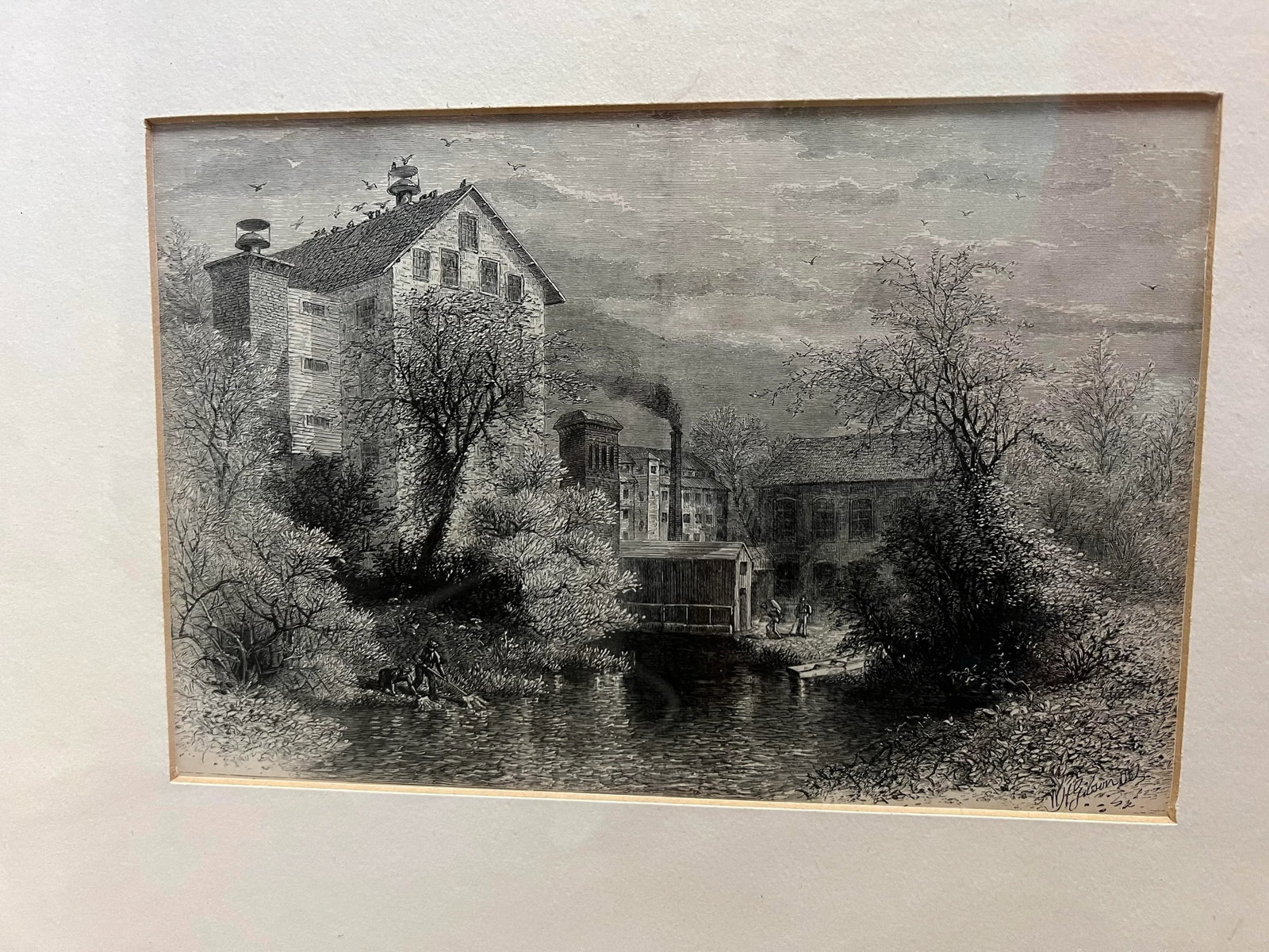 19th Century Blackstone River Print Framed & Matted - 3