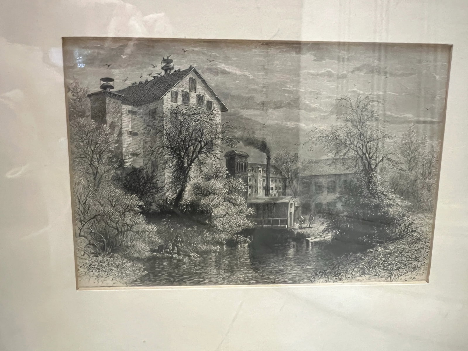 19th Century Blackstone River Print Framed & Matted - 5