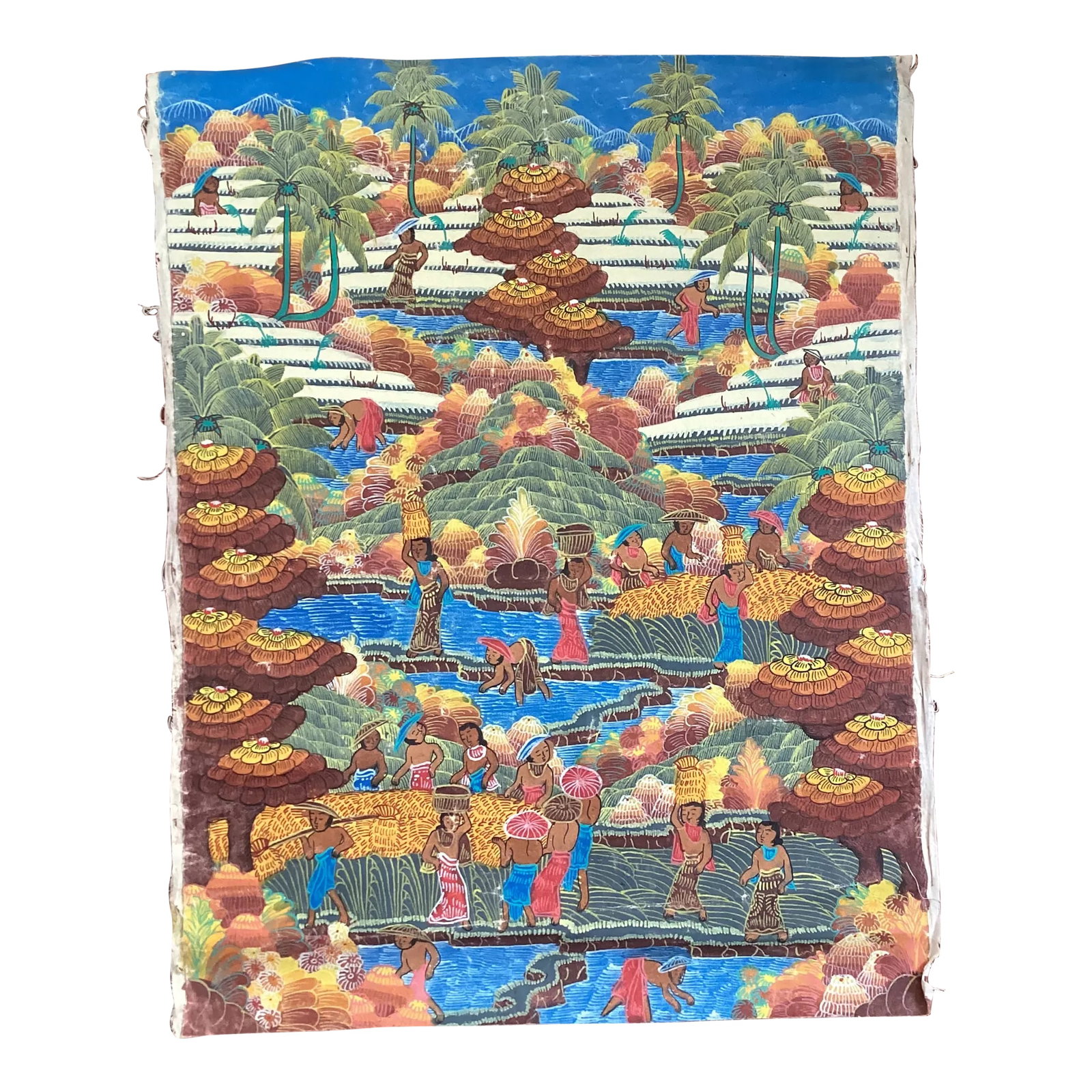 Balinese Rice Paddy Fields Painting: This beautiful painting (30x23)depicts the stunning Balinese rice paddy fields, perfect for any art enthusiast or lover of Asian culture. The artwork showcases the idyllic beauty of the Balinese
