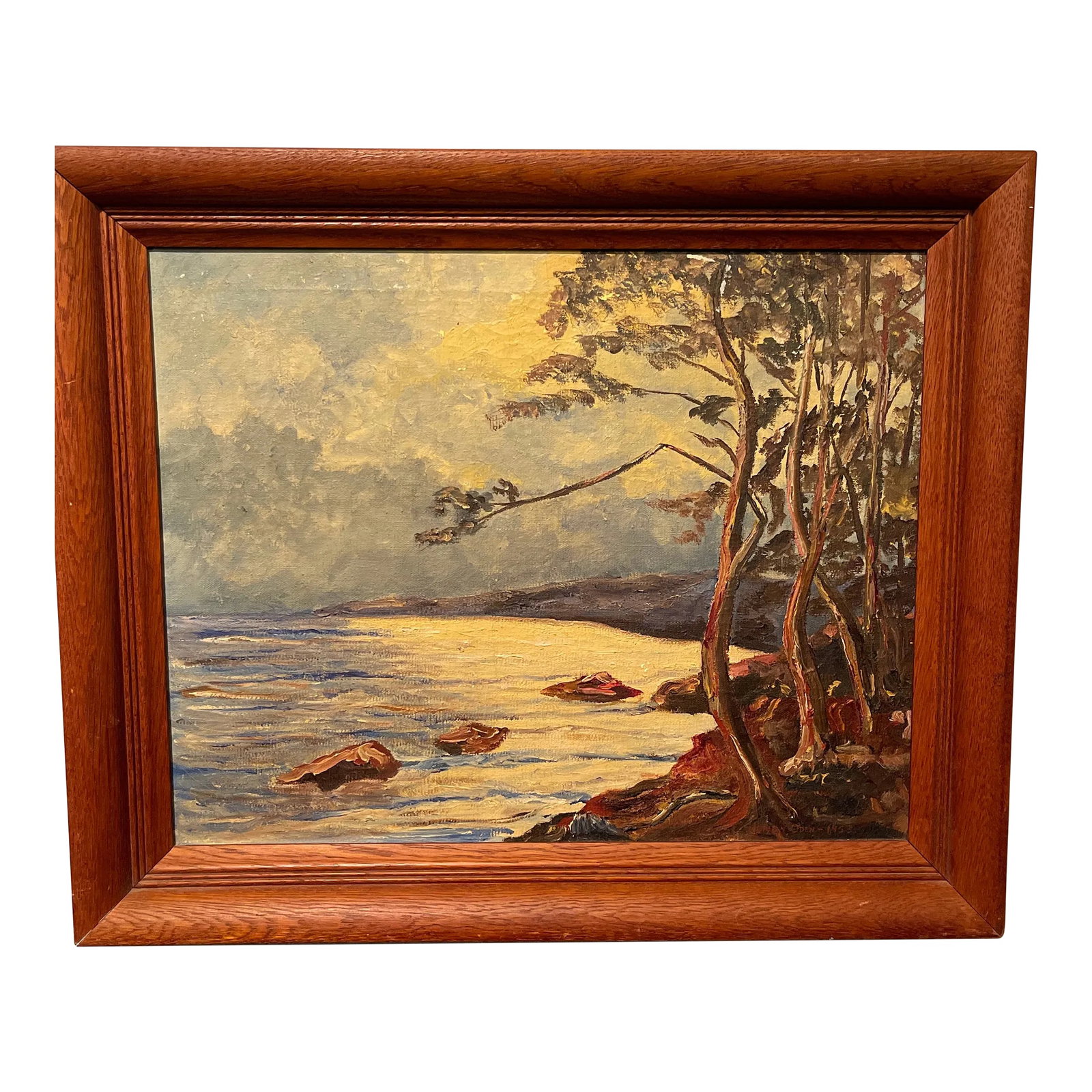 Henry Oden 1952 Oil on Canvas Landscape Signed: Nice oil on canvas by Henry Oden 1953 landscape signed Condition: Alterations: Original Condition Unaltered Imperfections: Some Imperfections Condition Notes: It's in good condition Origin: United