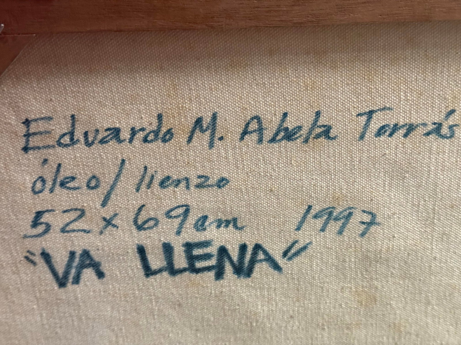 Eduardo Miguel Abela Torras Oil on Canvas Va Llena, 1997 - 10