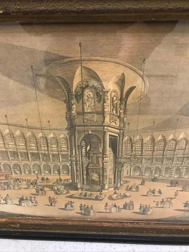 18th C Hand Colored Engraving of The Rotunda at Ranleagh Gardens After Canaletto - 7