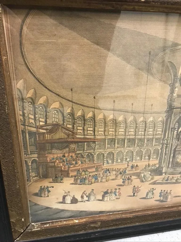 18th C Hand Colored Engraving of The Rotunda at Ranleagh Gardens After Canaletto - 8