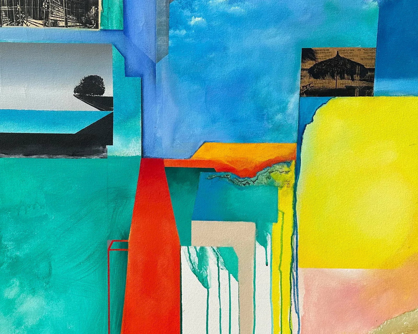 Abstract Mixed Media Painting and Collage on Canvas by Anthony Louis Popcheff - 6