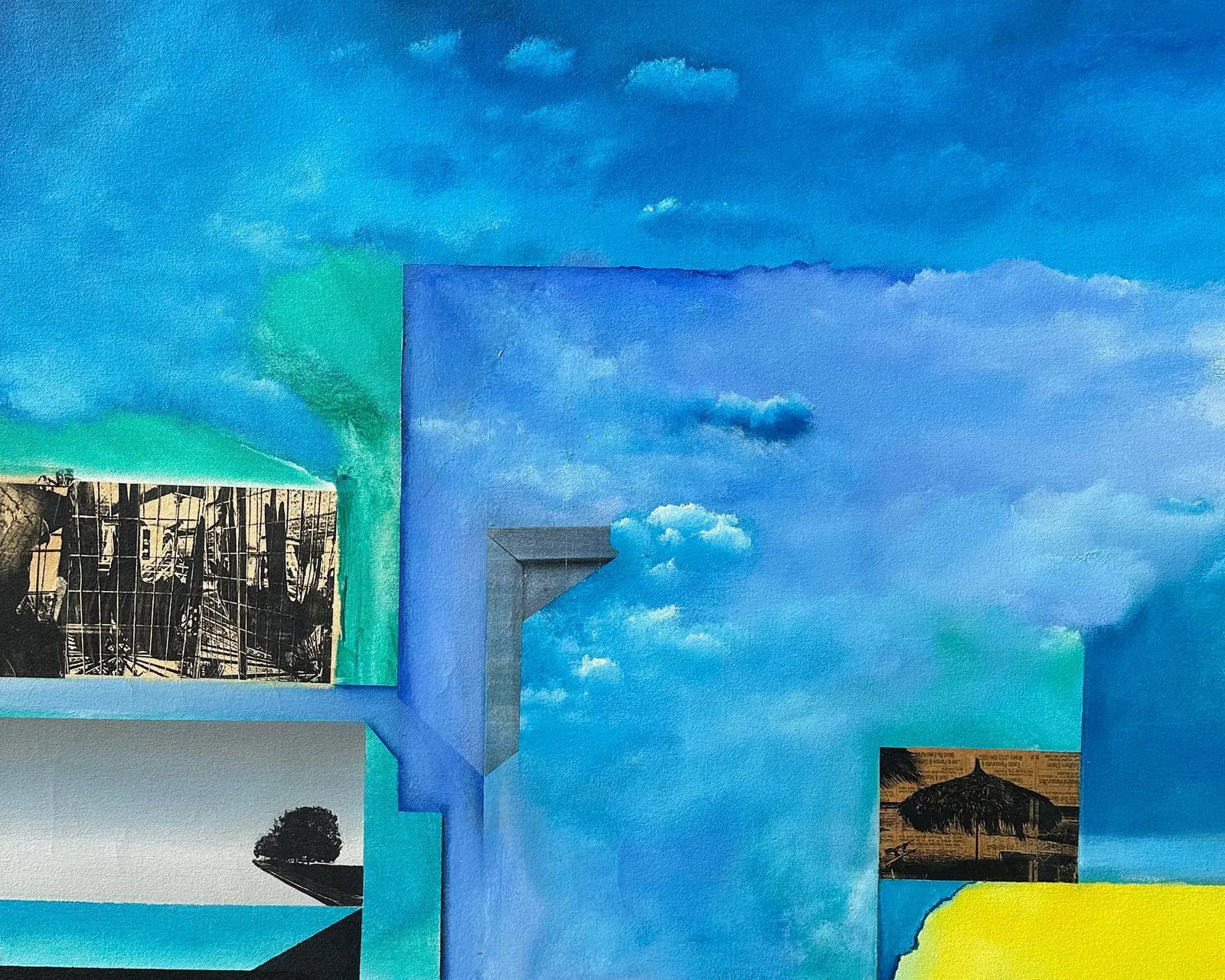 Abstract Mixed Media Painting and Collage on Canvas by Anthony Louis Popcheff - 7