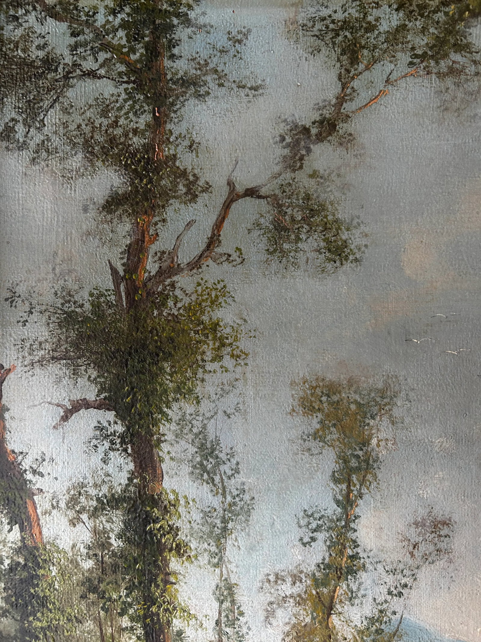 Antique Original Oil Painting, Giuseppe Carelli, Attr. Italian Lakescape, Romanticism - 7