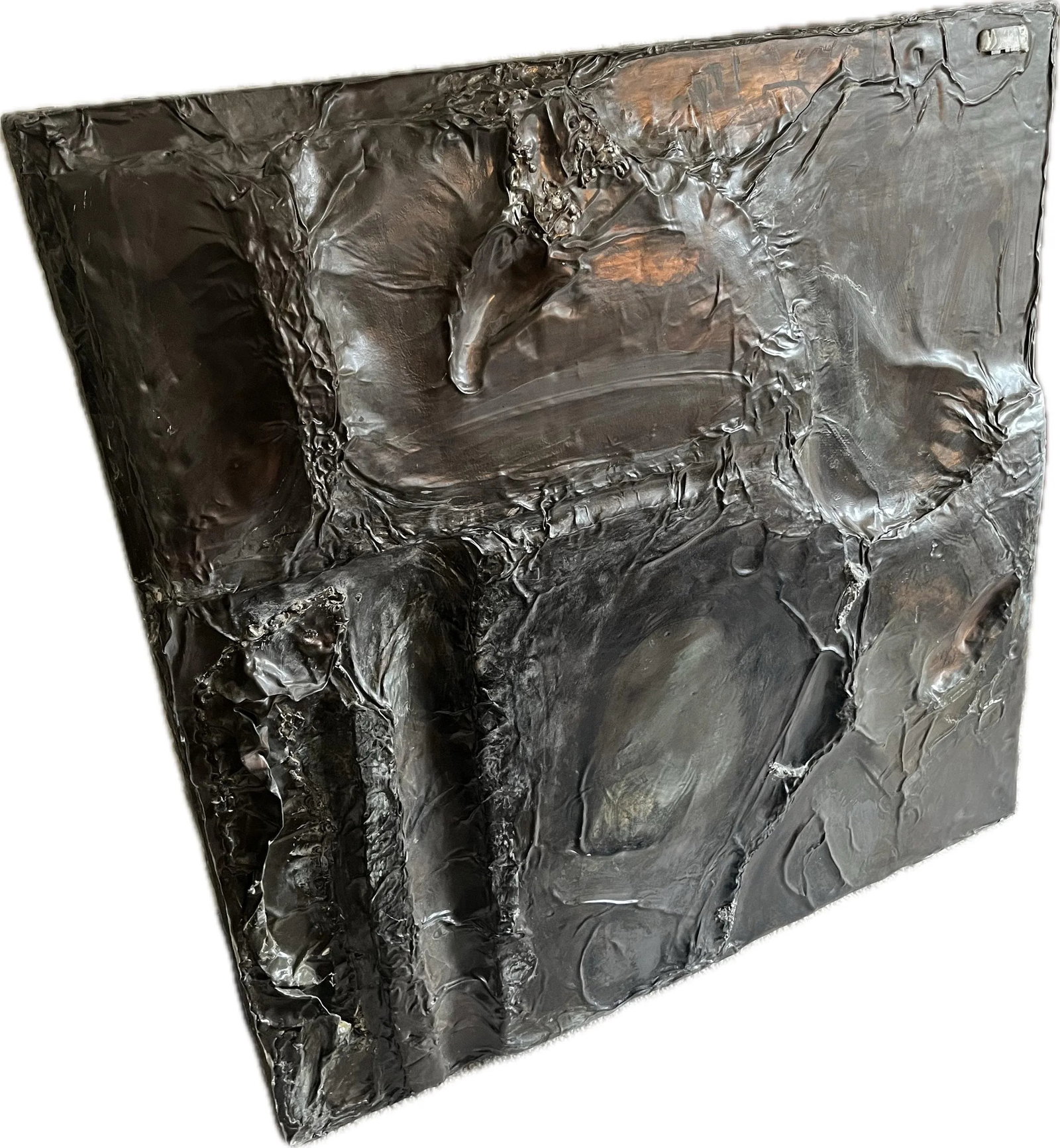 Diptych, Lead-Wrapped Mixed Media With Acid and Acrylic Surface Treatment, 1989, Catherine Jones - 2