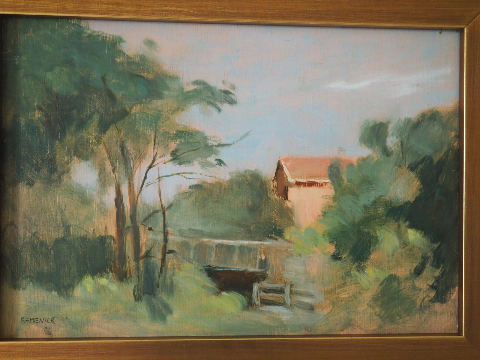 Mid 20th Century Seymour Remenick Framed Landscape, Oil on Board - 2