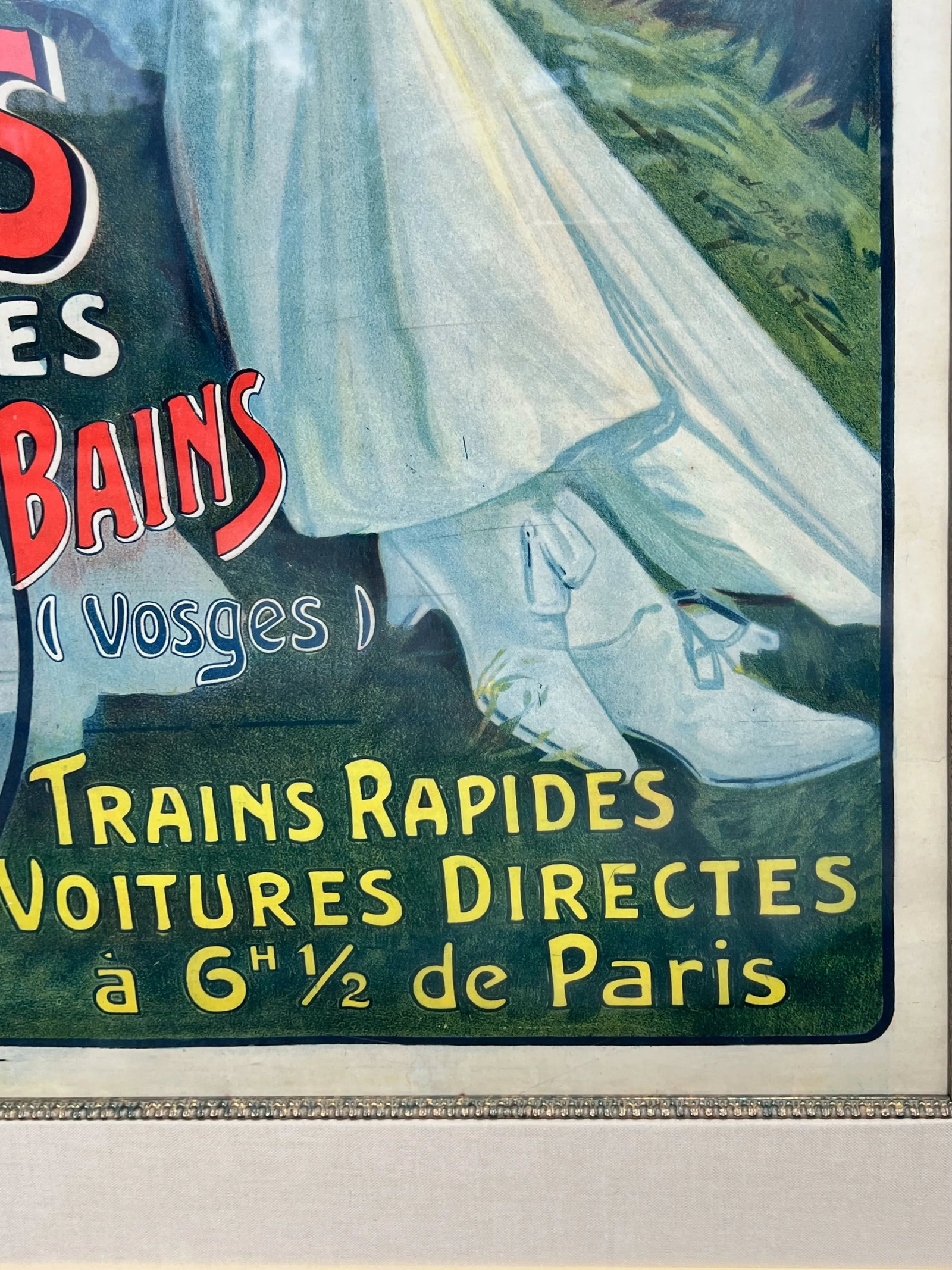 Large French Railroad "Plombieres-Les-Bains" Poster by Hugo d'Alesi for Chemins De Fer De L'Est, C. - 6