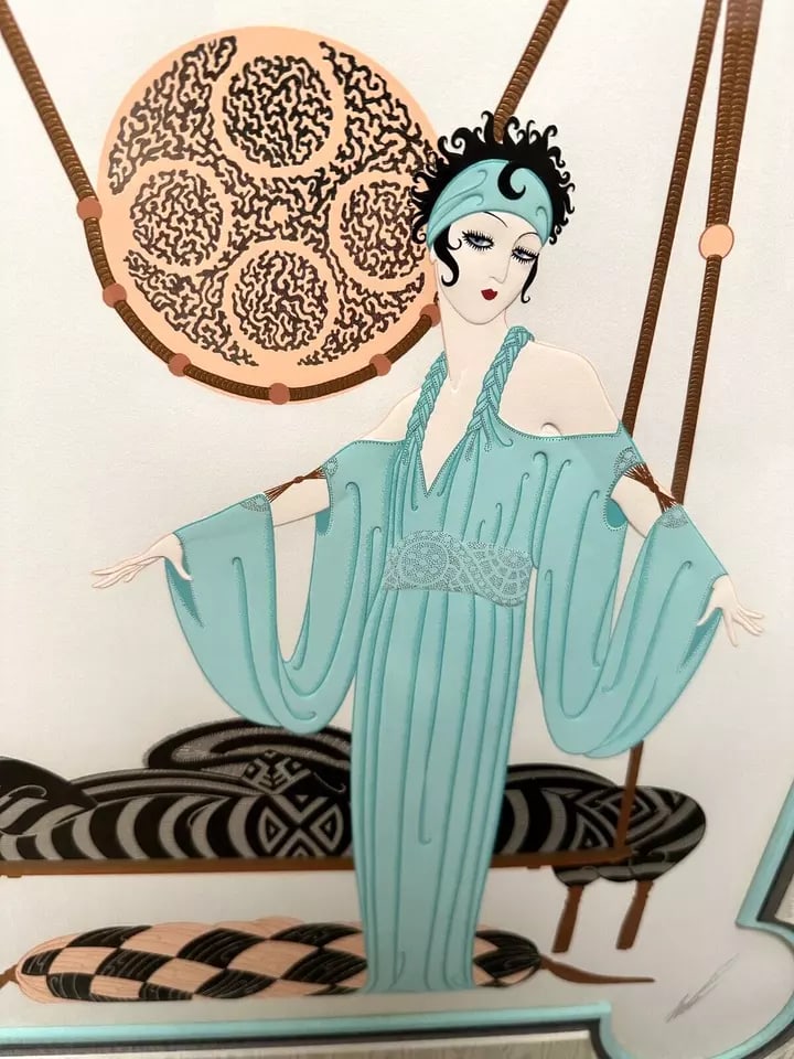 1985 Erte Pillow Swing Limited Edition Lithograph 28/300 - 5