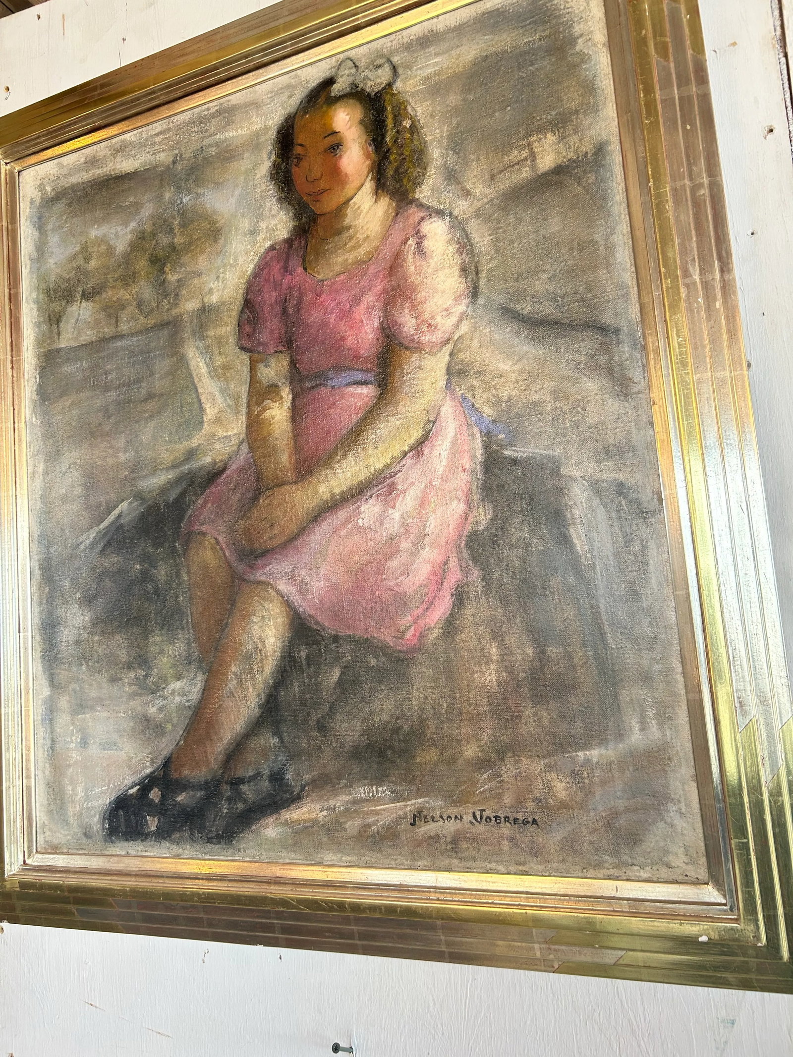 1960s Artwork Oil Painting by Neeson Jobrega, Framed - 3