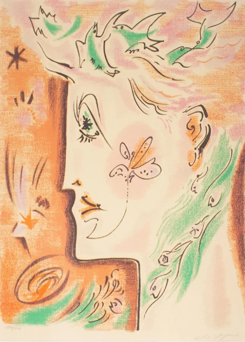 1970 "Surrealist Woman" Lithograph by Andre Masson - 2