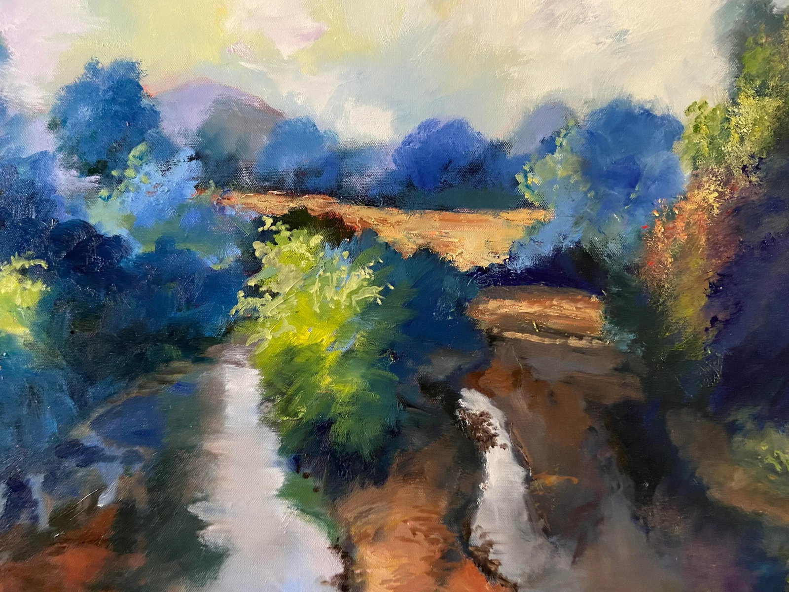 Landscape as Abstract a View of the Little Indian Creek Oil Painting by Marina Movshina - 2