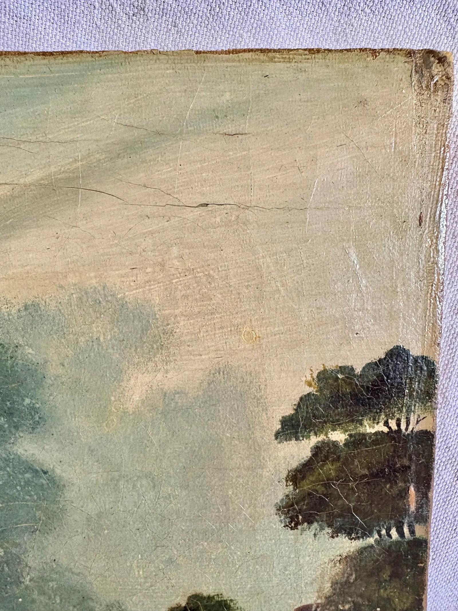 Early 20th Century French Castle Art Oil on Canvas - 9