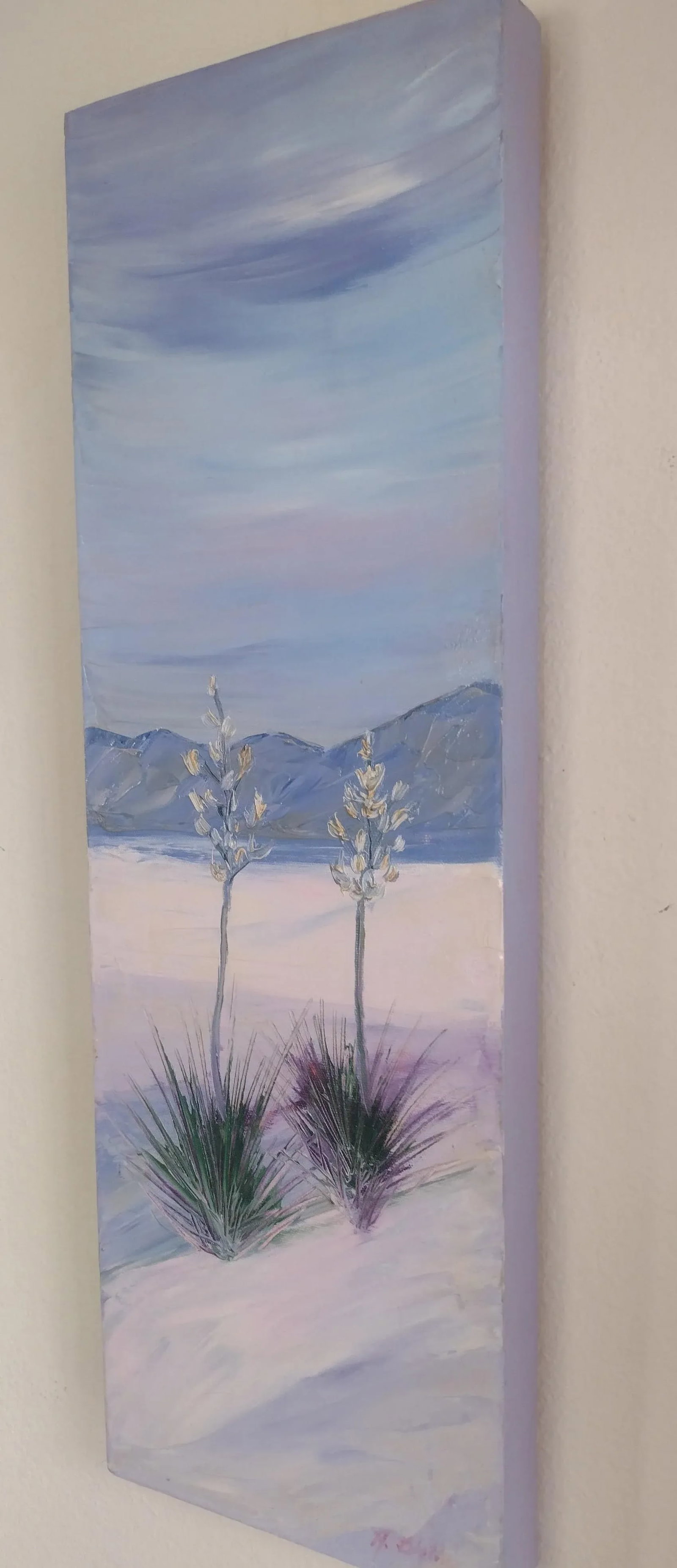 1990s "White Sands Yucca" by Anita Blythe Original Palette Knife Oil Painting - 2