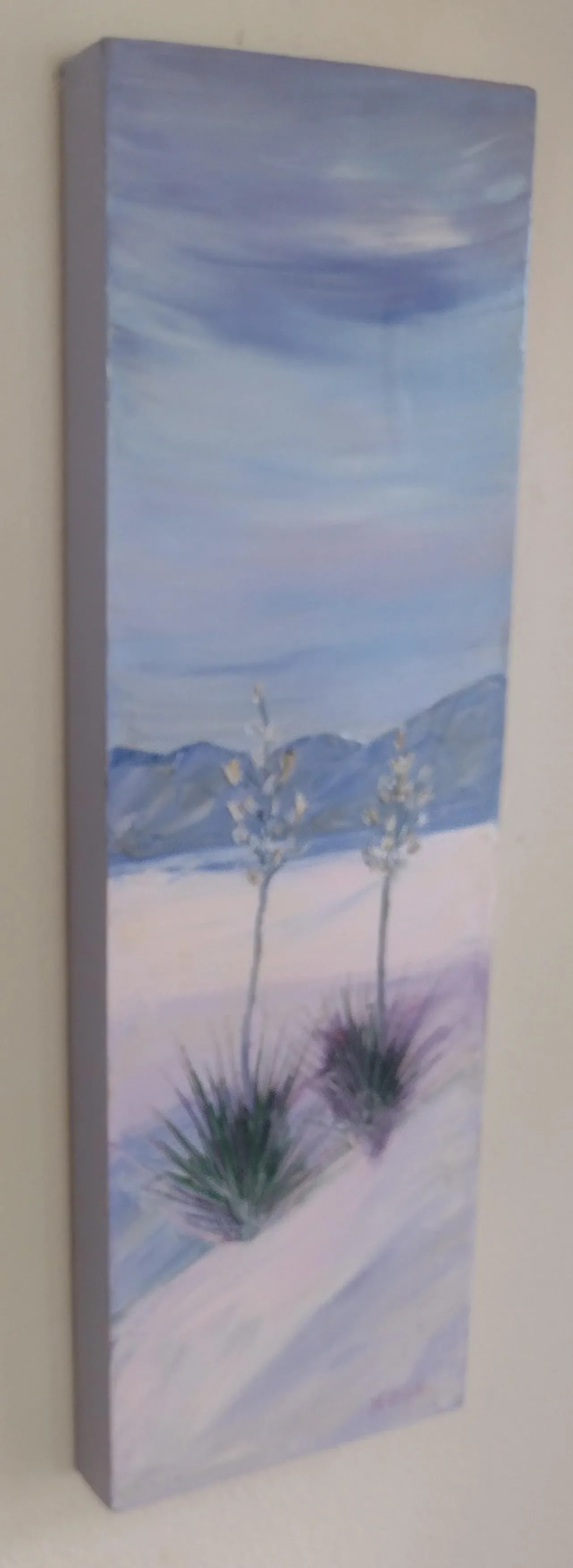 1990s "White Sands Yucca" by Anita Blythe Original Palette Knife Oil Painting - 3