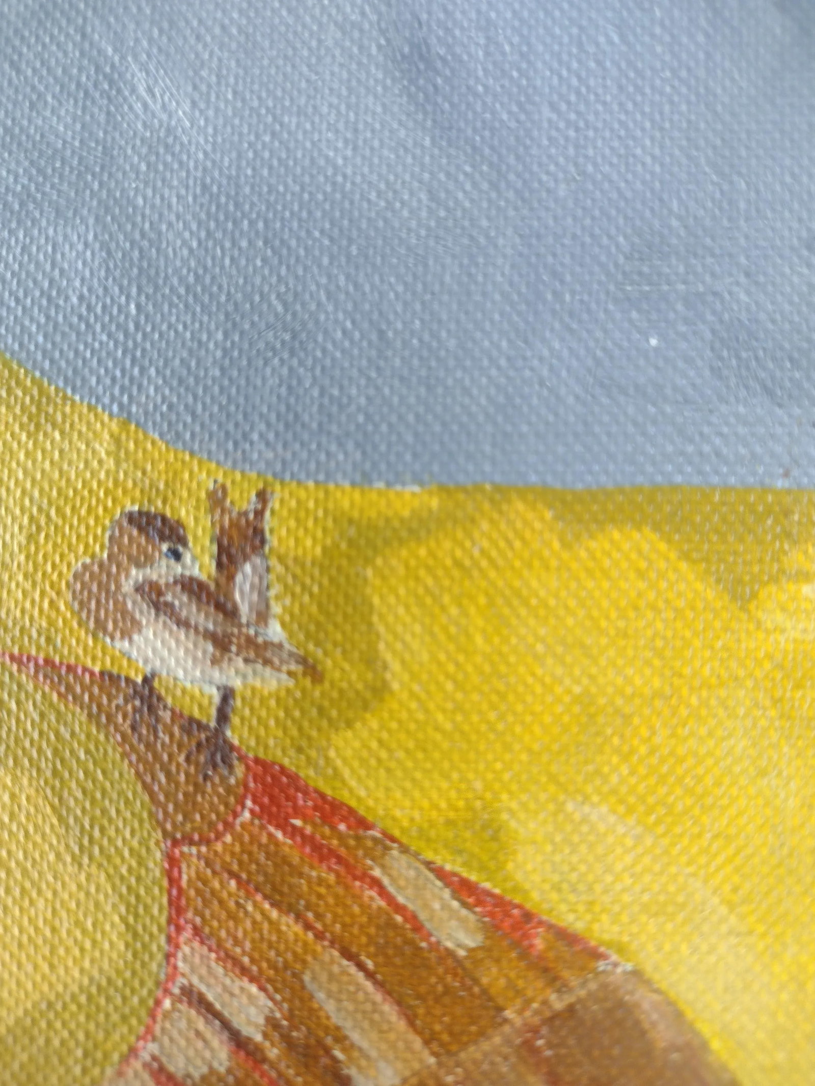"Spreening Sparrow" (After Morris Graves) Original Oil by Anita Blythe 8 X 10 - 2