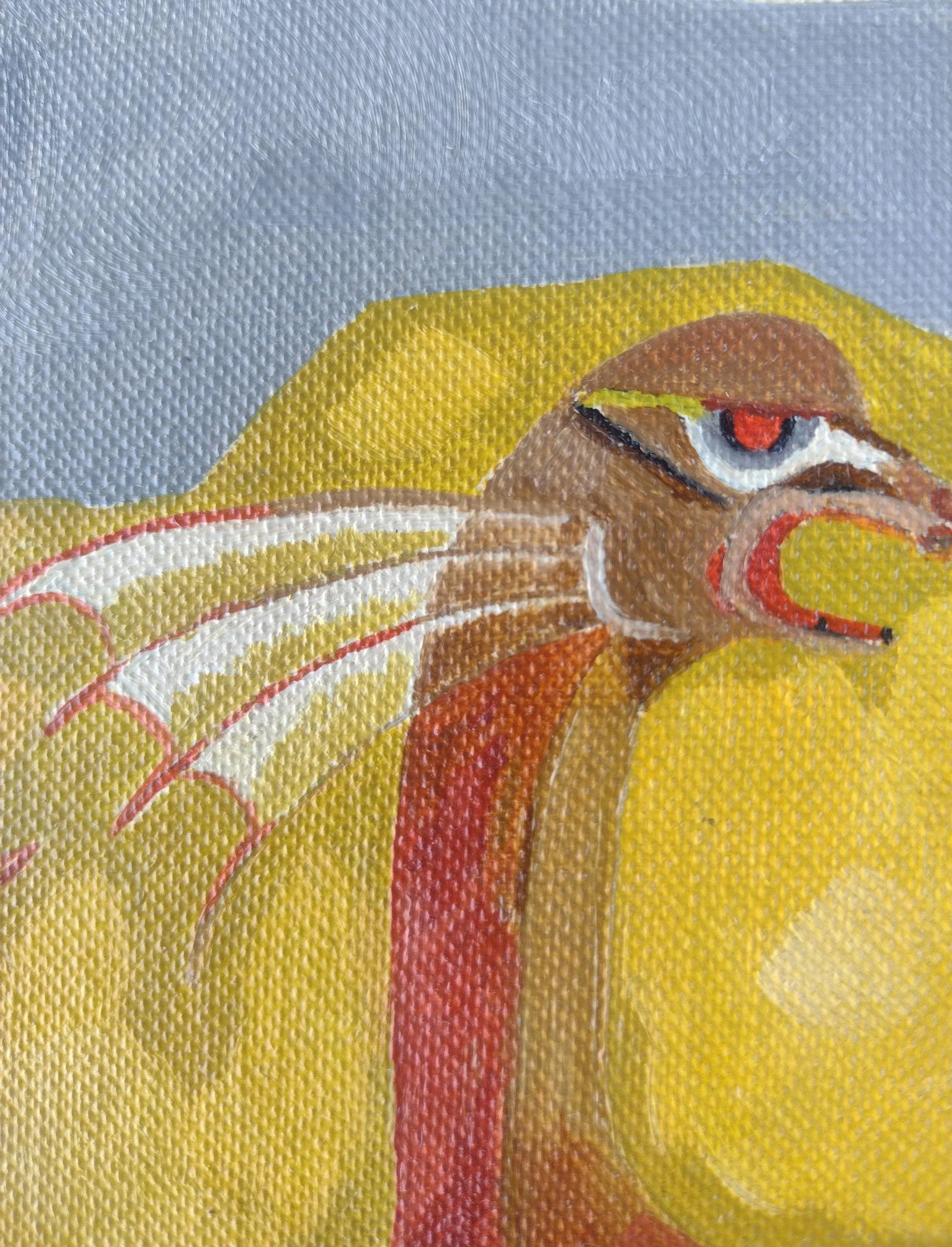 "Spreening Sparrow" (After Morris Graves) Original Oil by Anita Blythe 8 X 10 - 4