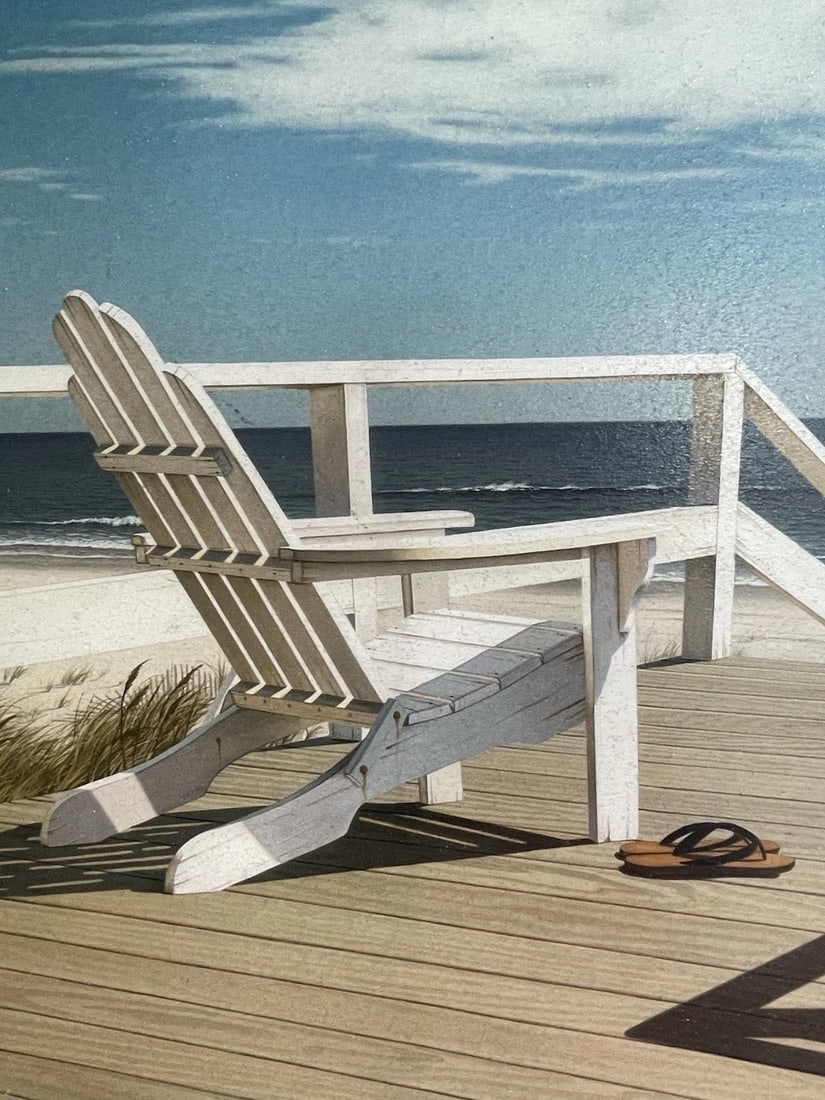 Daniel Pollera Hyperrealism Beach Scene Textured Giclee Fine Art on Canvas Print - 2