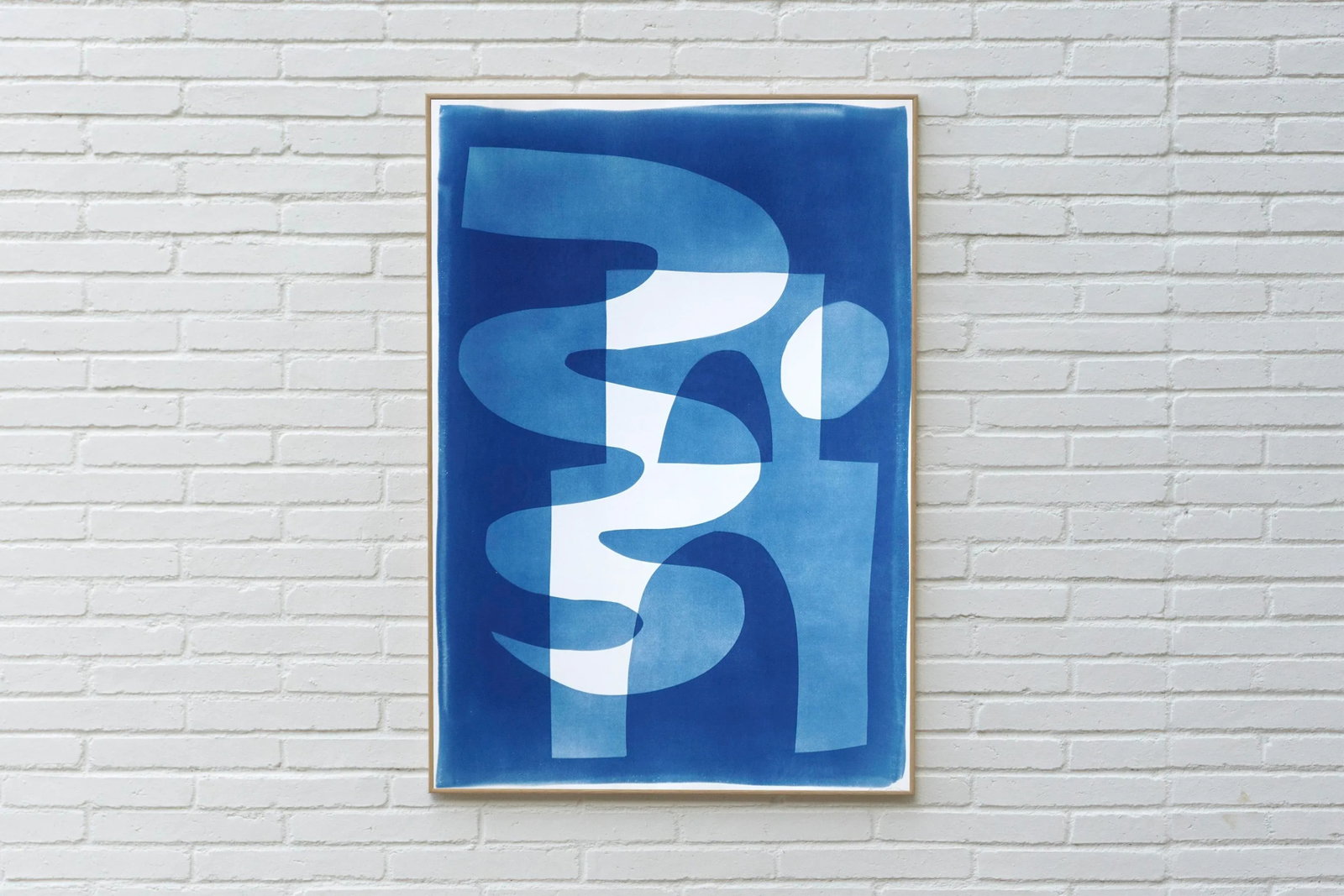2025, Desert Modernism Cyanotype Monotype on Watercolor Paper, Blue and White "Cloudy Night", Handma - 6