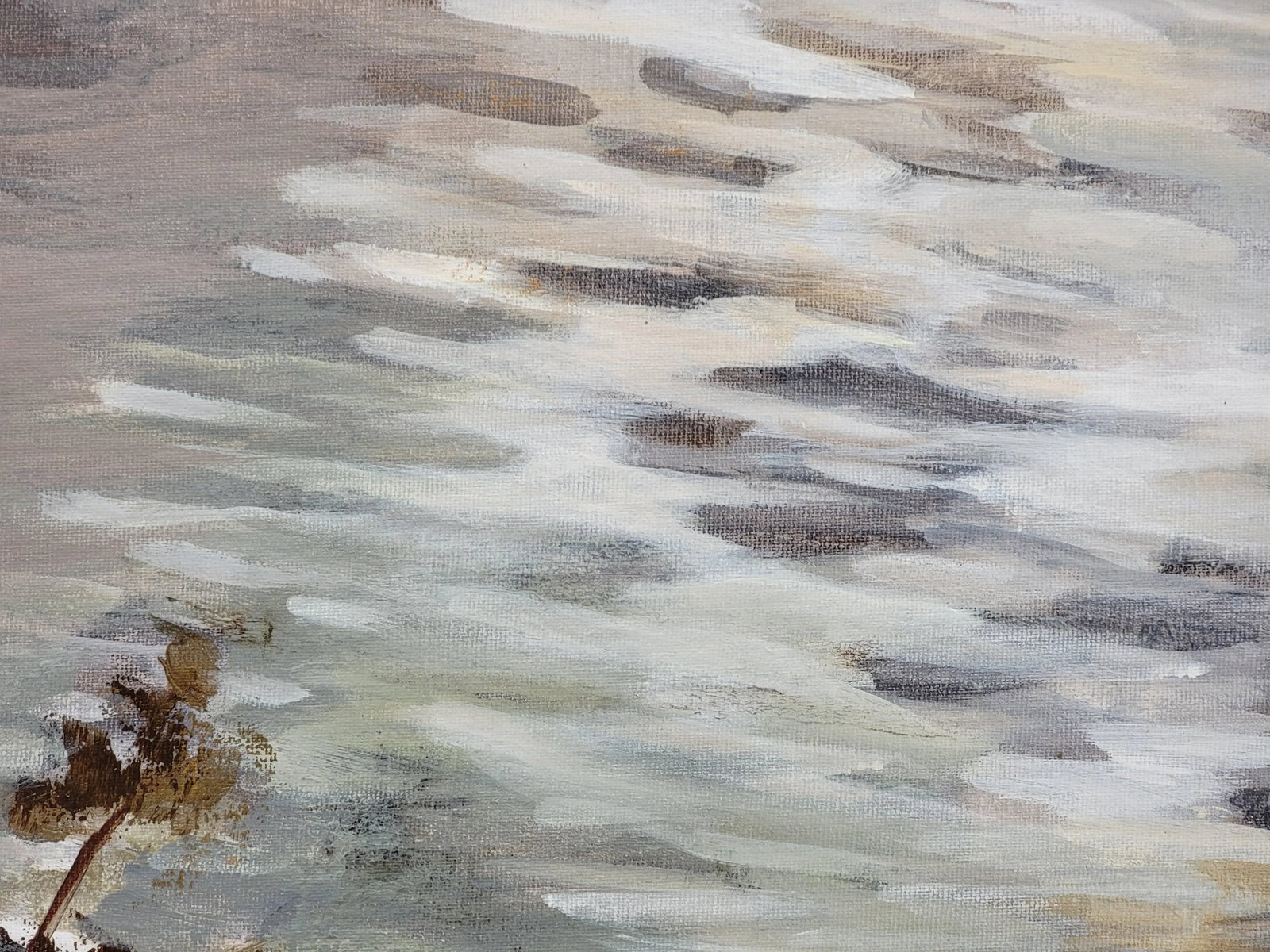 Ripples and Branches, Original Acrylic Landscape Painting - 4