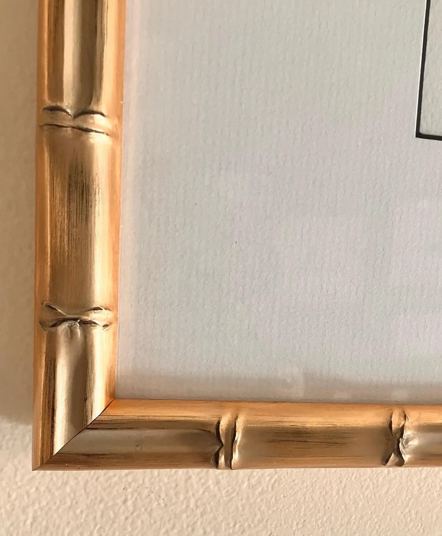 Cockatoo Bird Print in Gold Faux Bamboo Frame - 3