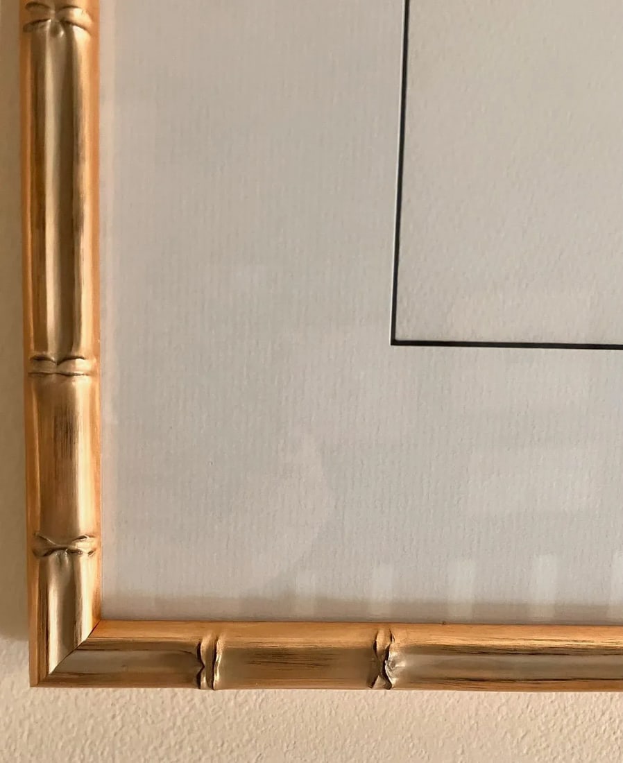 Cockatoo Bird Print in Gold Faux Bamboo Frame - 4