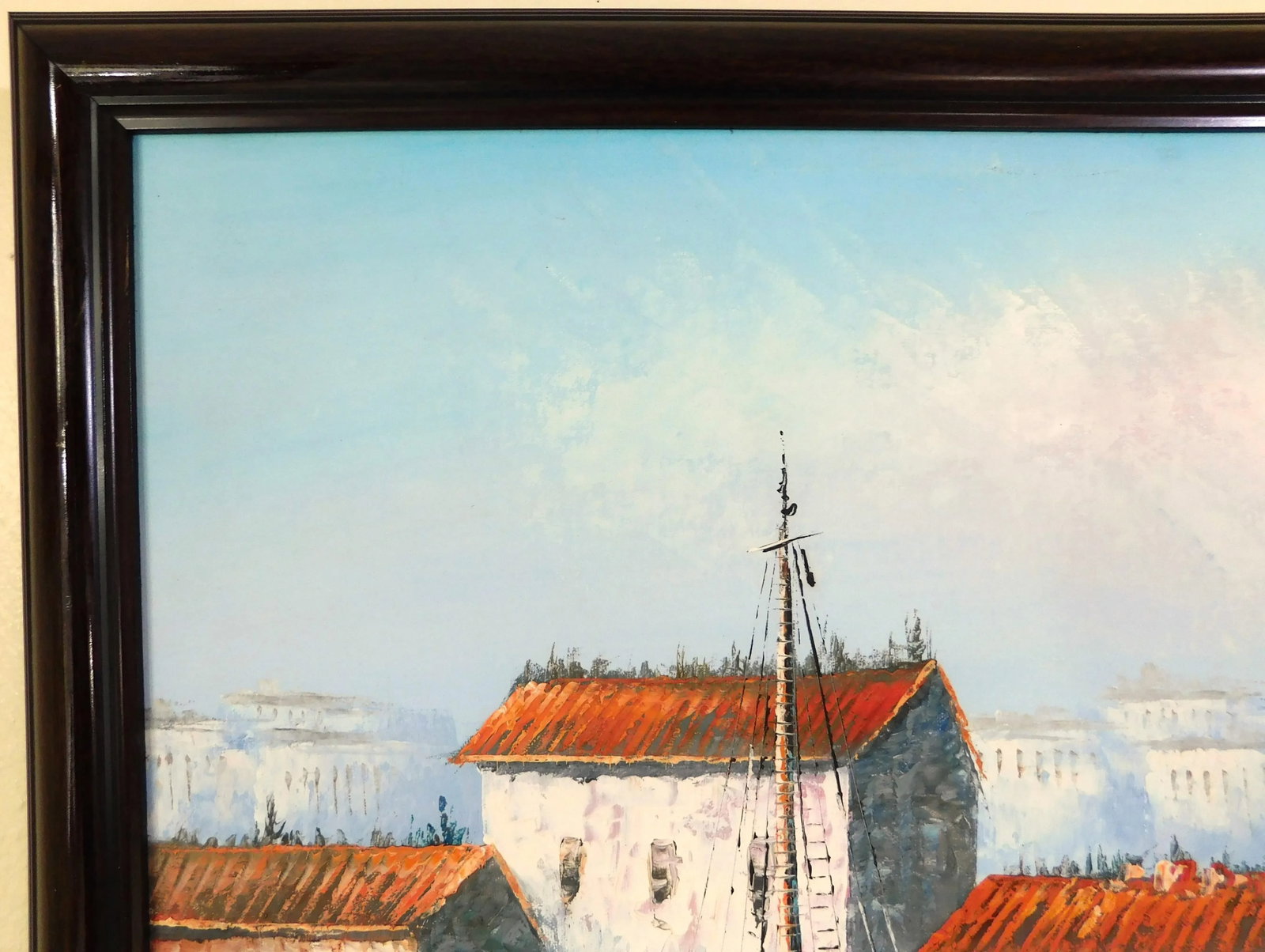 Mid Century Original "Kent" Nautical Boat Seascape Oil on Canvas Framed Painting - 6