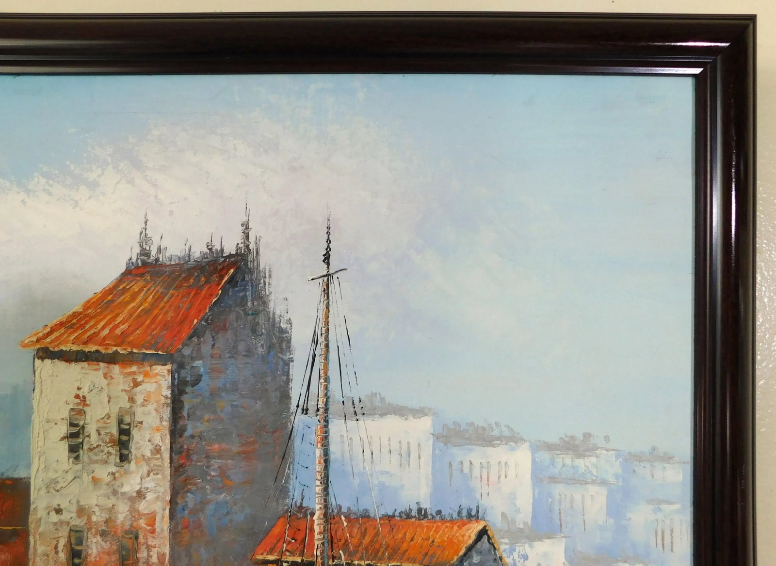 Mid Century Original "Kent" Nautical Boat Seascape Oil on Canvas Framed Painting - 7