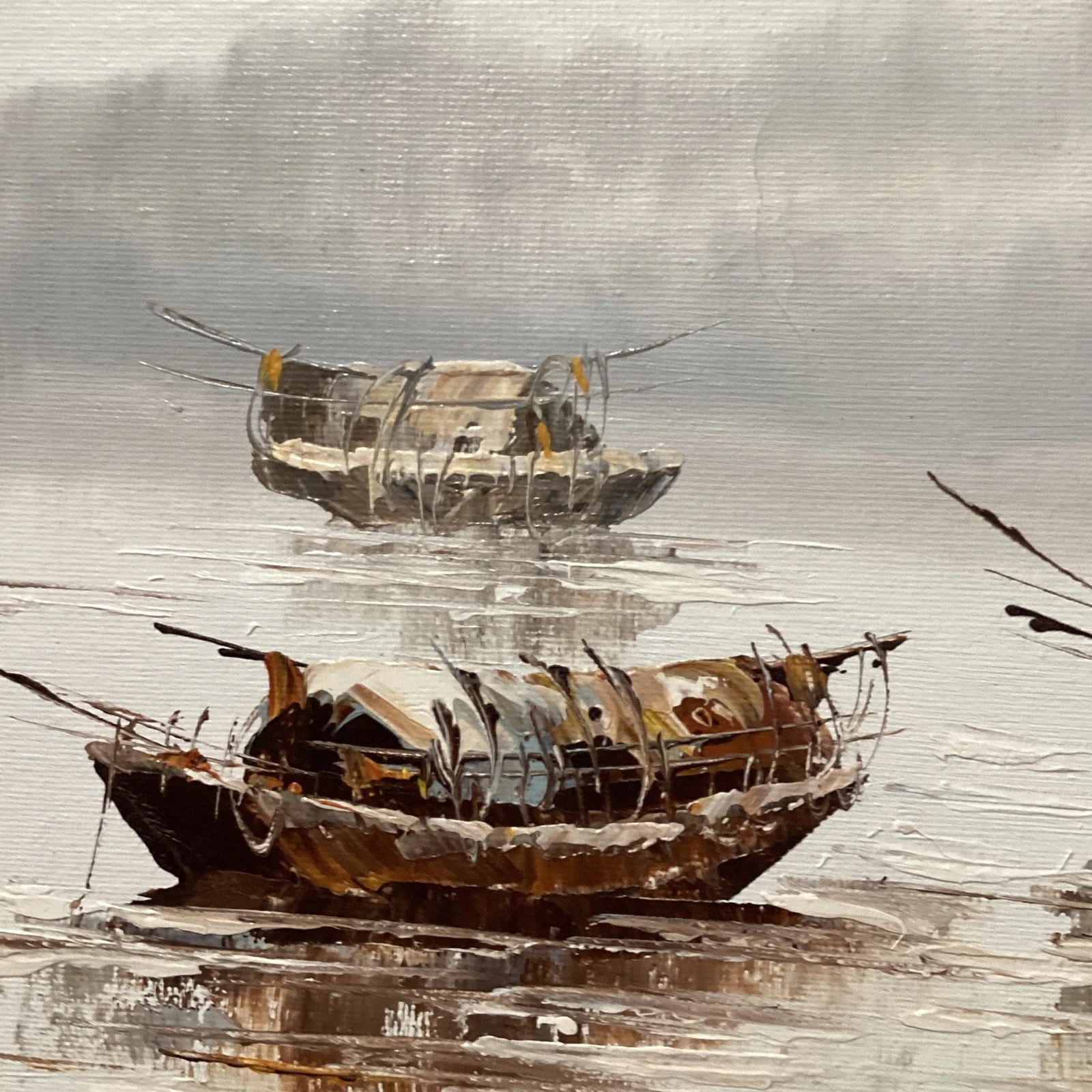 Original Painting on Canvas Nautical Seascape by Paul Wong Framed - 7
