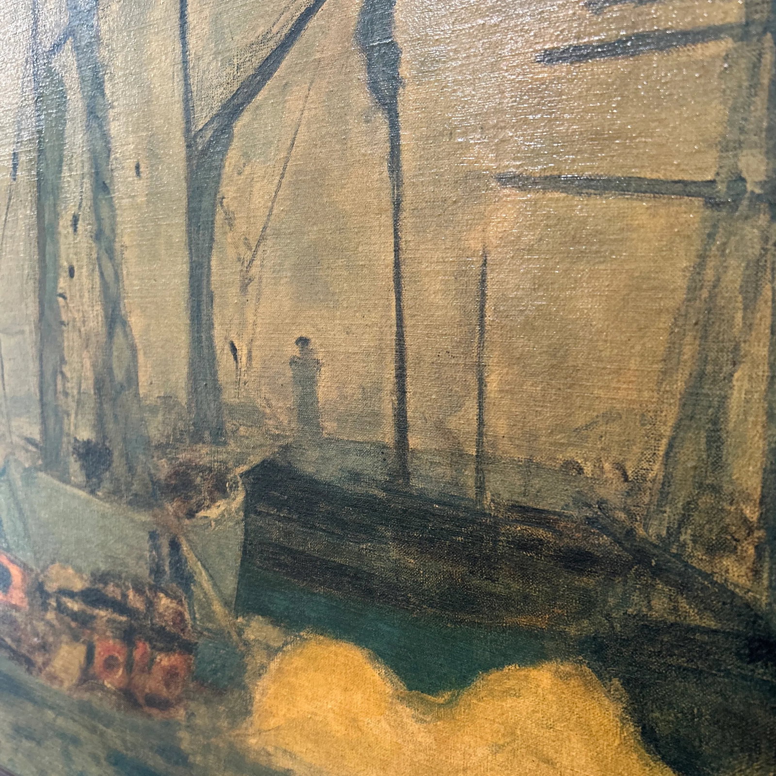 Vintage Post Impressionist Pierre Bonnard Painting on Canvas Nautical Seascape Framed - 6