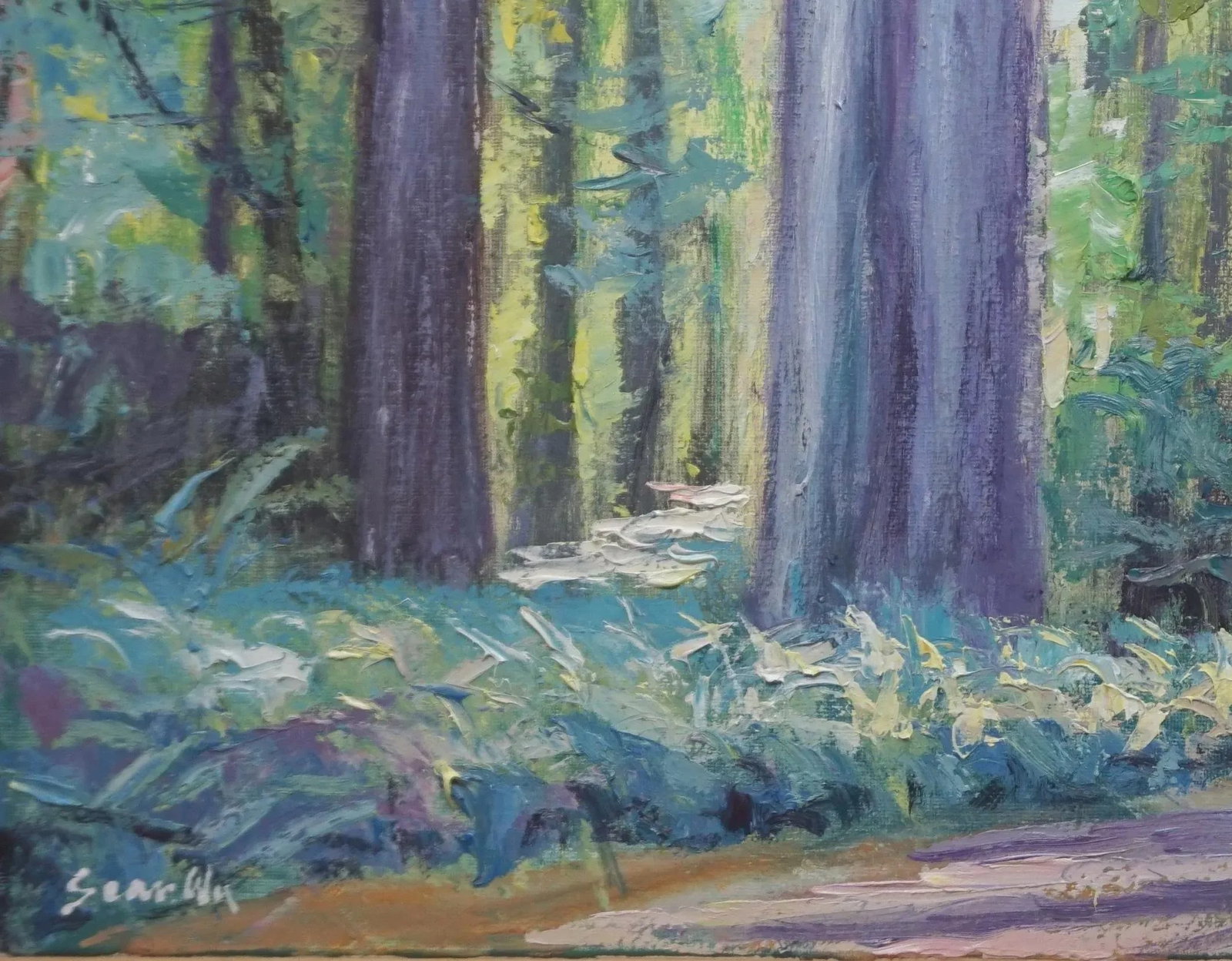 Sean Wu Original Oil Landscape of Cedar Grove - 3
