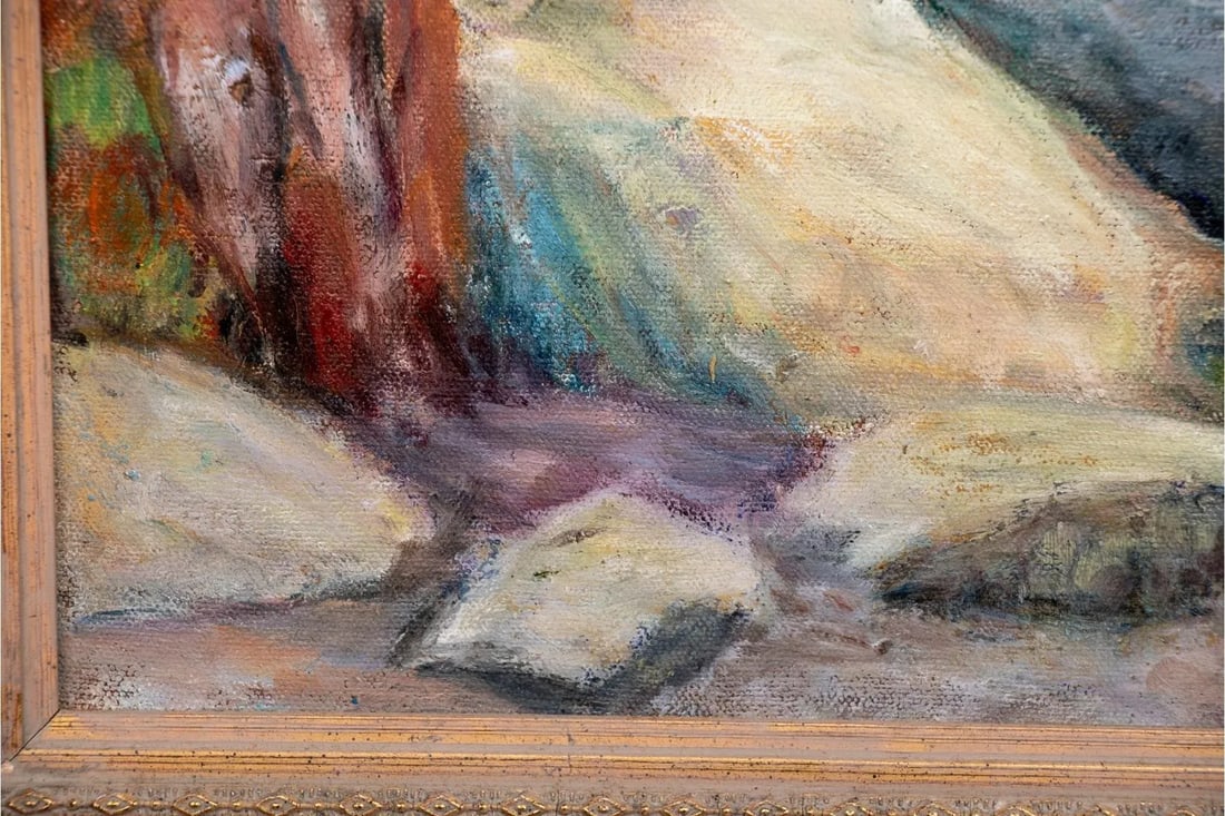 Norma B. Flanagan (20th Century Connecticut) Seascape "Low Tide" Oil on Canvas - 2