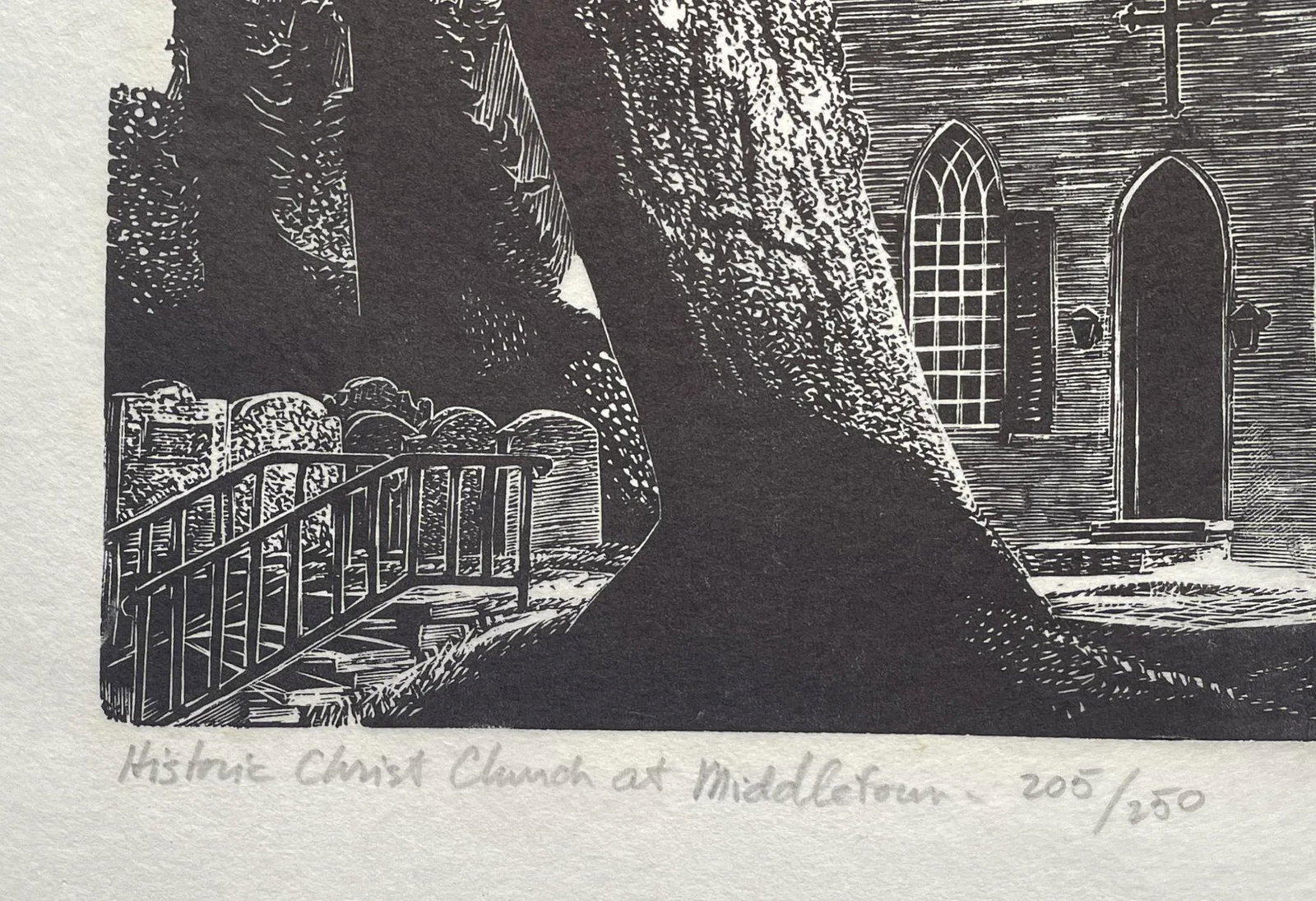 Lynd Ward Historic Christ Church at Middletown Wood Engraving - 3