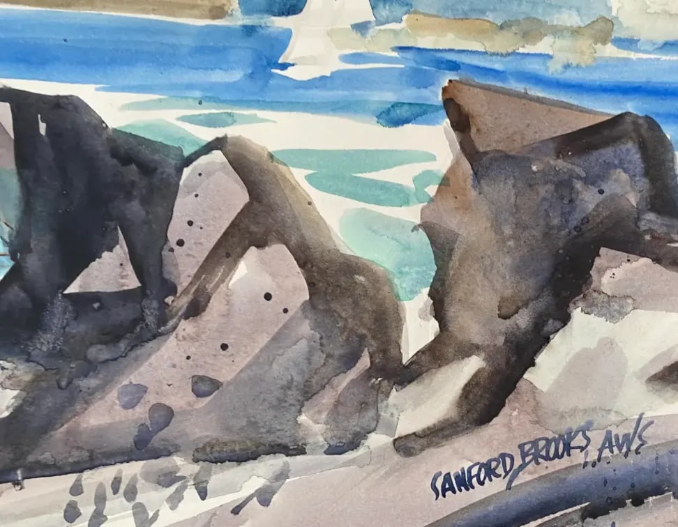 Sanford Brooks Lighthouse Coastal Watercolor - 2
