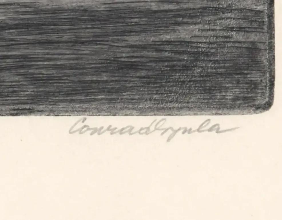 1920s Conrad Gyula Landscape With Horse and Cart Etching - 3