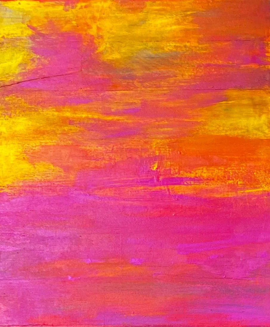 Sunset Reflections, Original Abstract Landscape Painting - 7