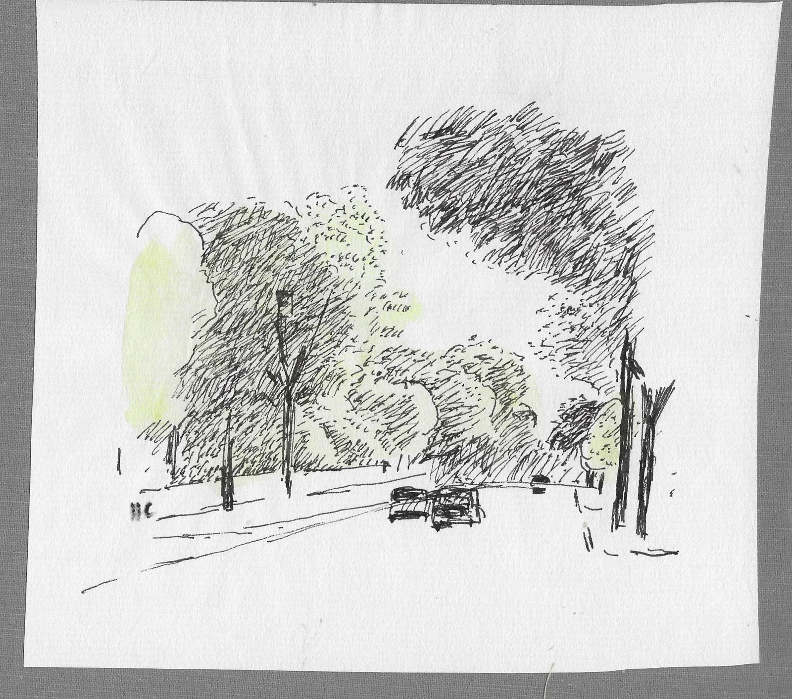 1970s Hayward Cirker City Street Watercolor and Ink - 2